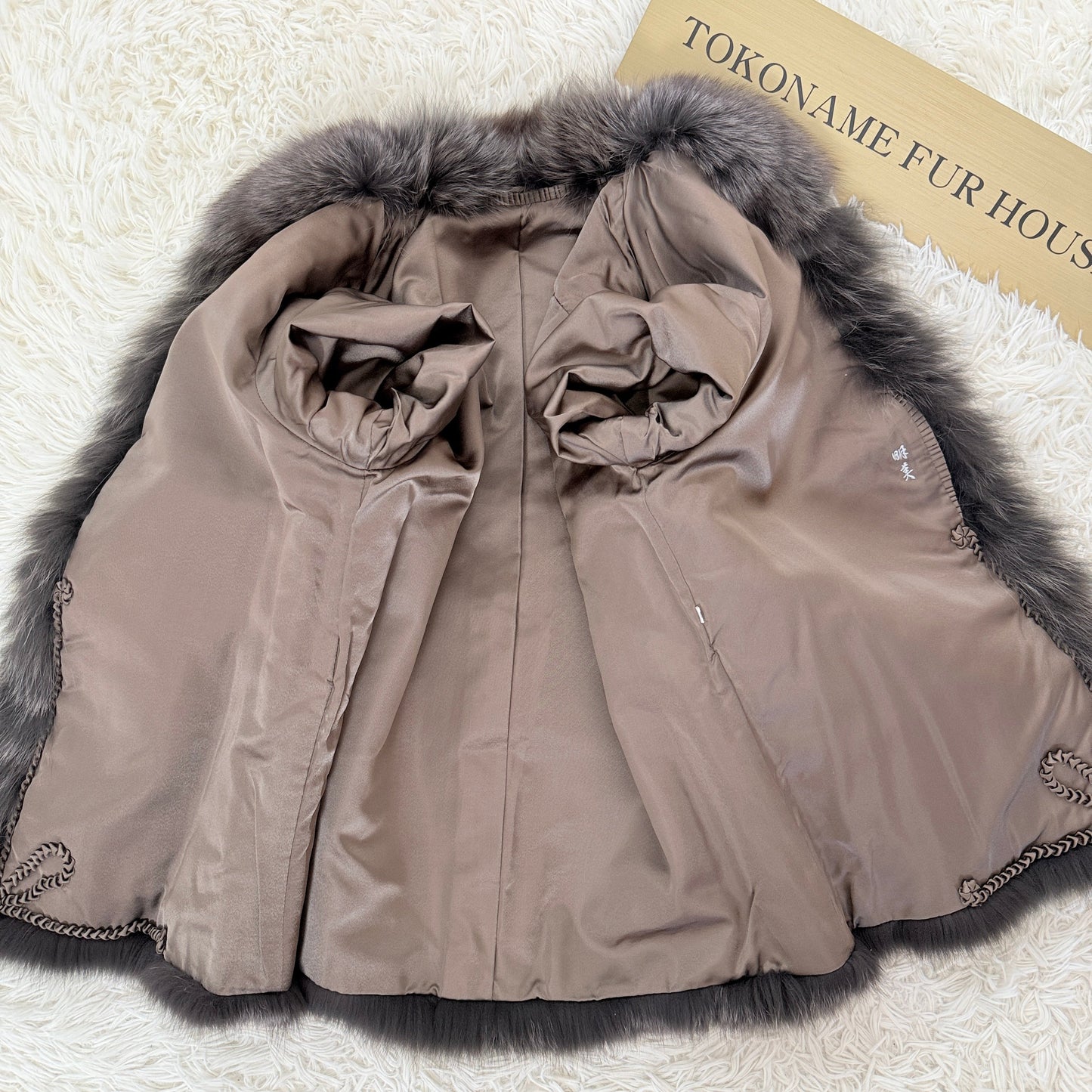 Blue Fox Ash Green Dyed Jacket Vintage Fur Japan