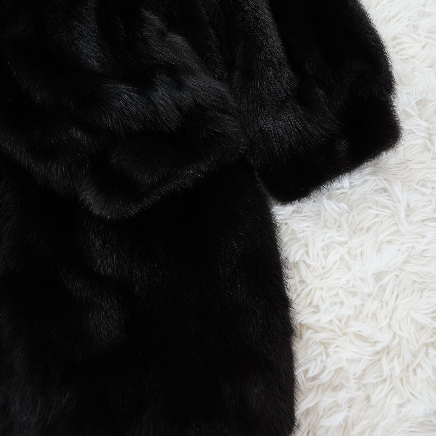 Dark Mink Coat Genuine Vintage Fur Japan