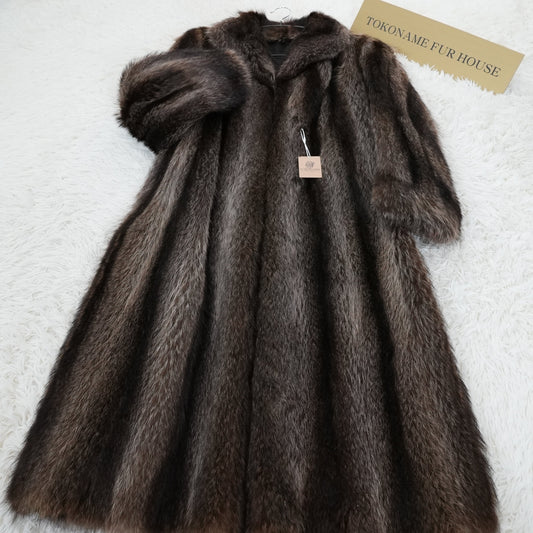 Raccoon Long Coat Genuine Vintage Fur From Japan