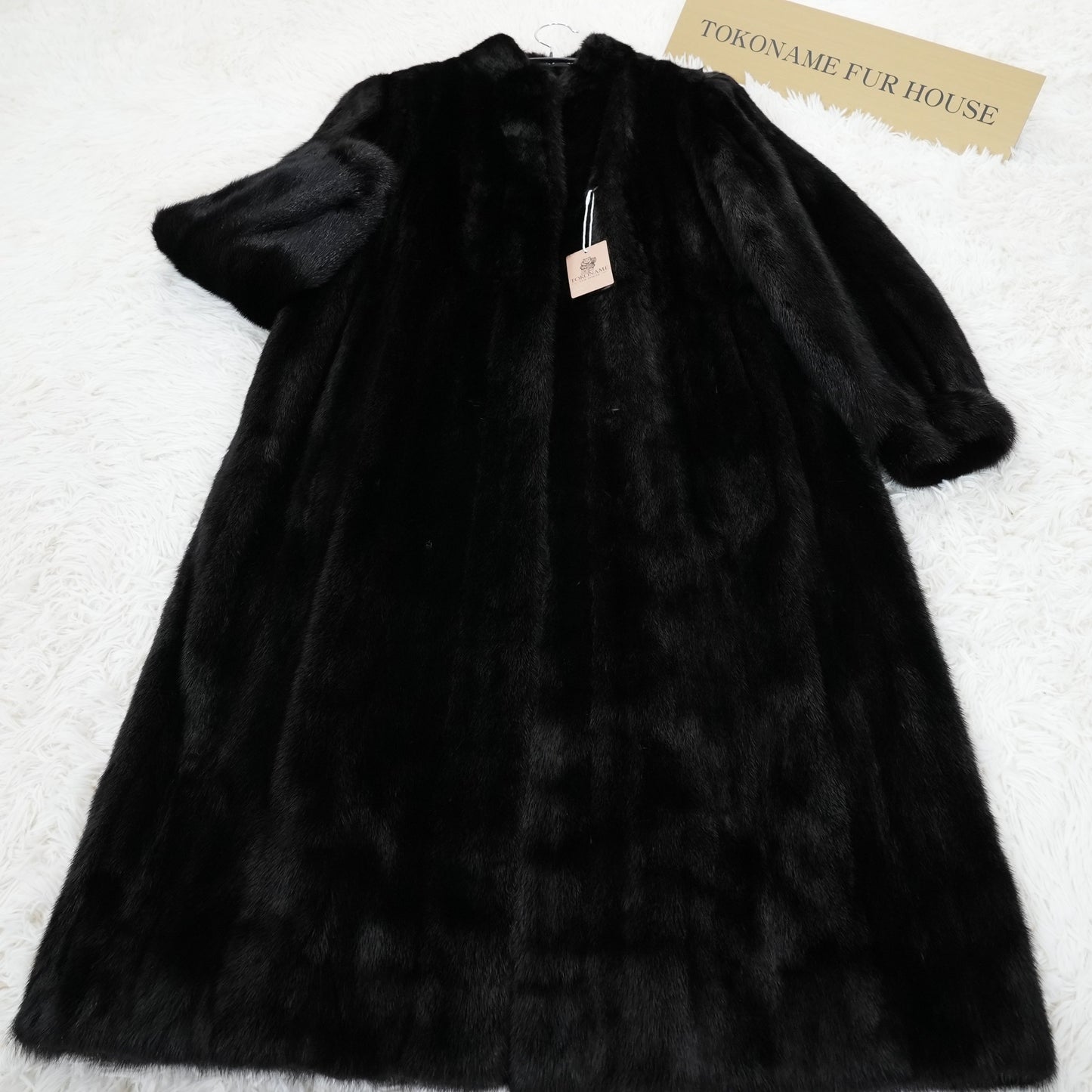 Dark Mink Long Coat Soft and Grossy SAGA MINK Genuine Vintage Fur Japan