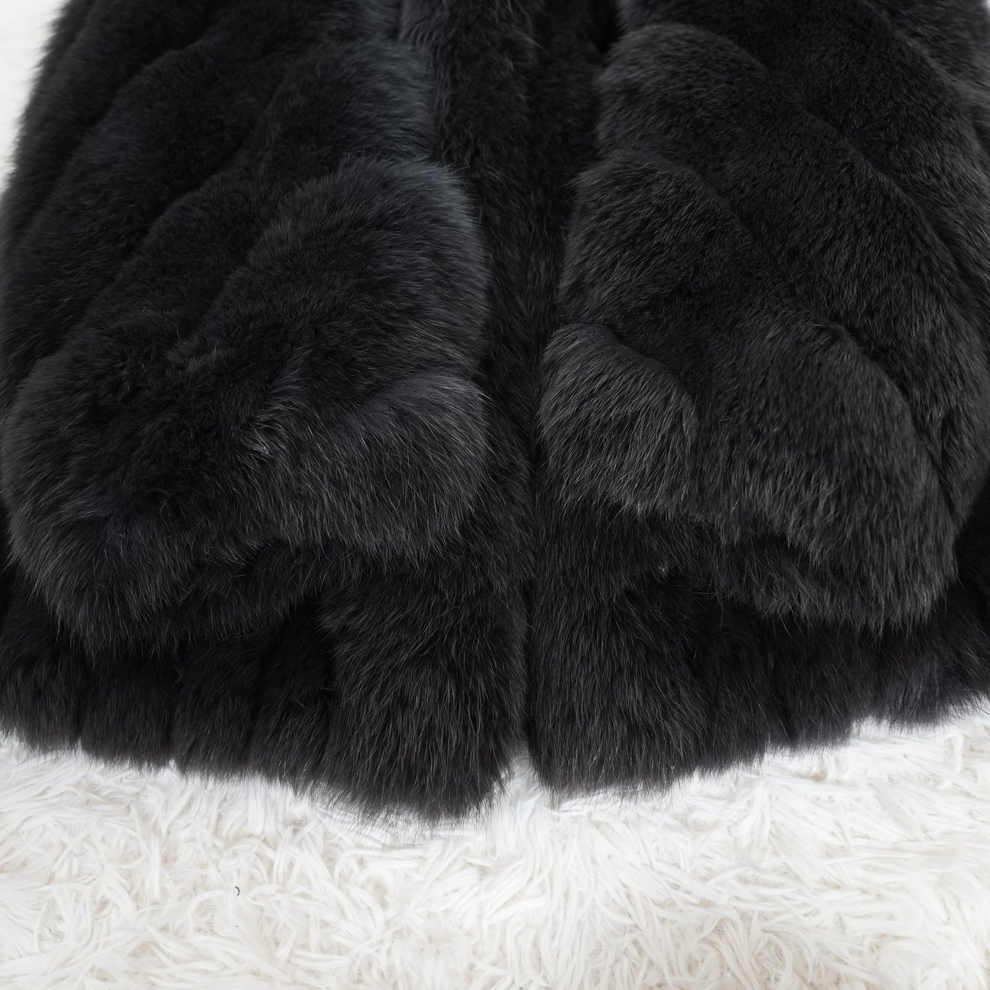 Gray Dye Fox Coat - Saga Fox Genuine Vintage Fur Japan