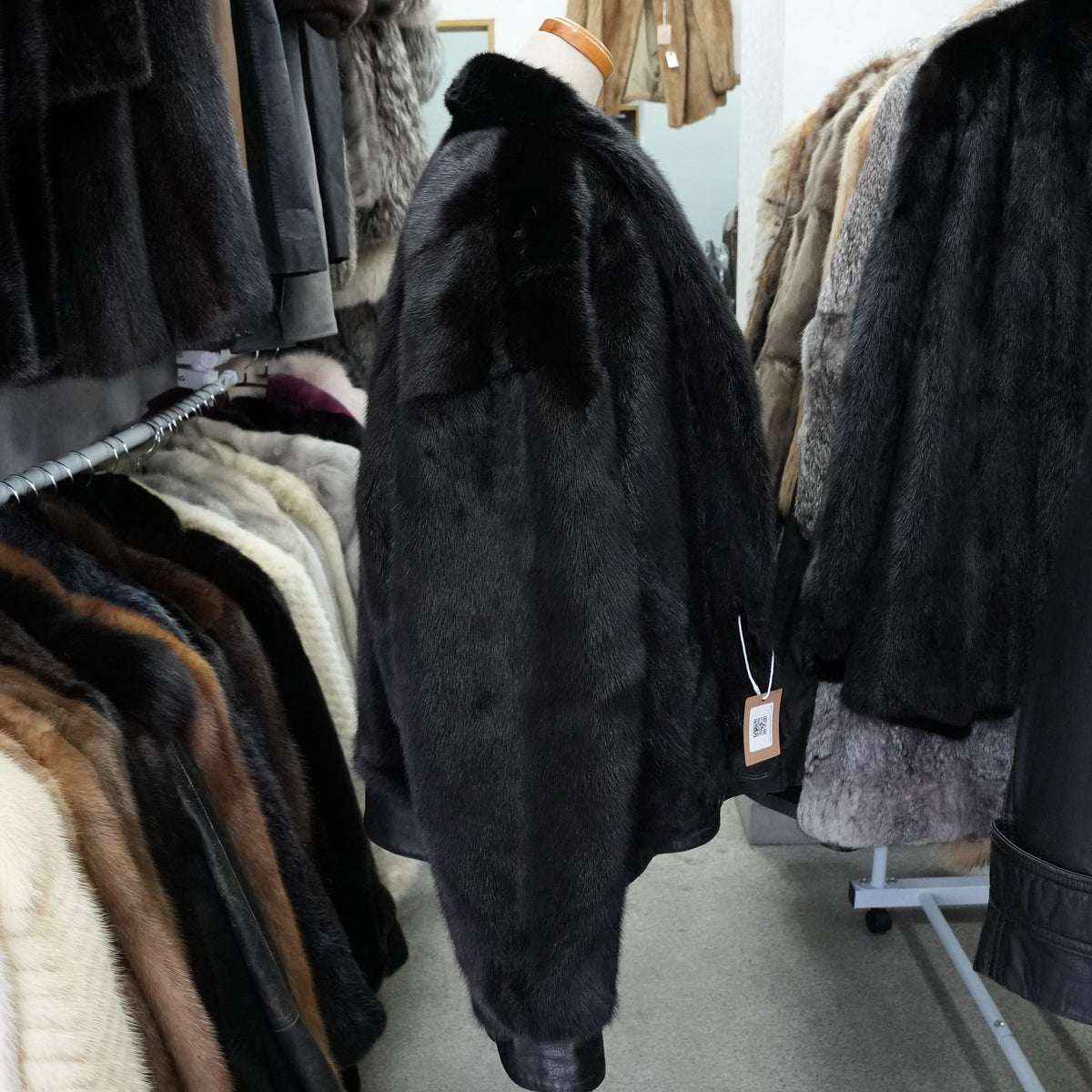 Men Mink and Leather Reversible Bomber Jacket- Genuine Vintage Fur From Japan