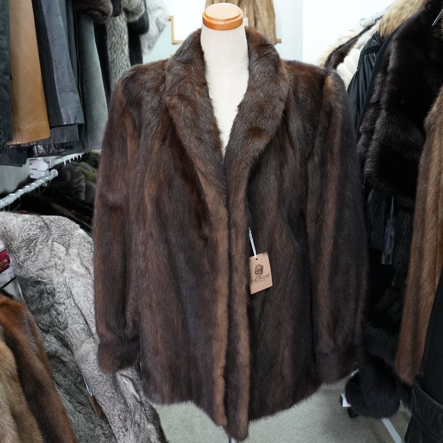 Dark Mink Jacket SAGA MINK - Genuine Vintage Fur From Japan