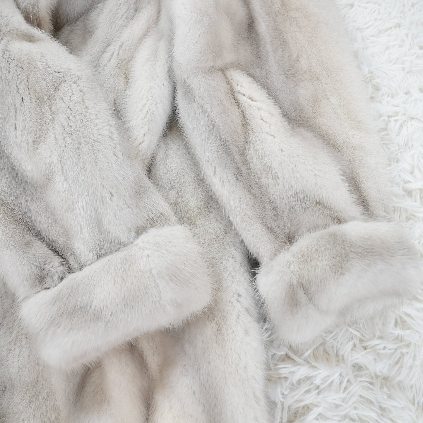 Lavender Mink Coat Patterned Design Roll-up Sleeve - Genuine Vintage Fur From Japan