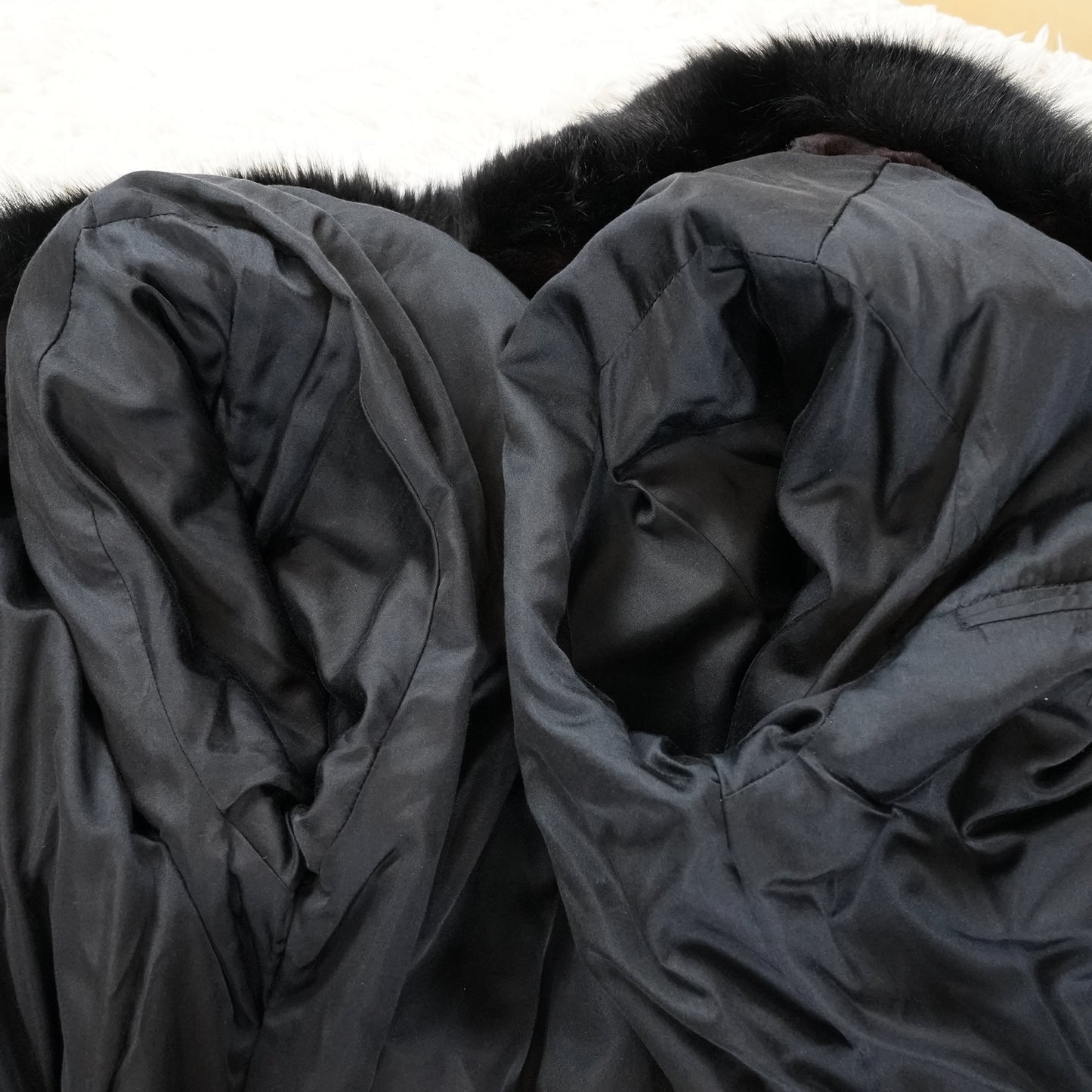 Men Shaved Mink and Fox Fur Trim Jacket - Genuine Vintage Fur From Japan