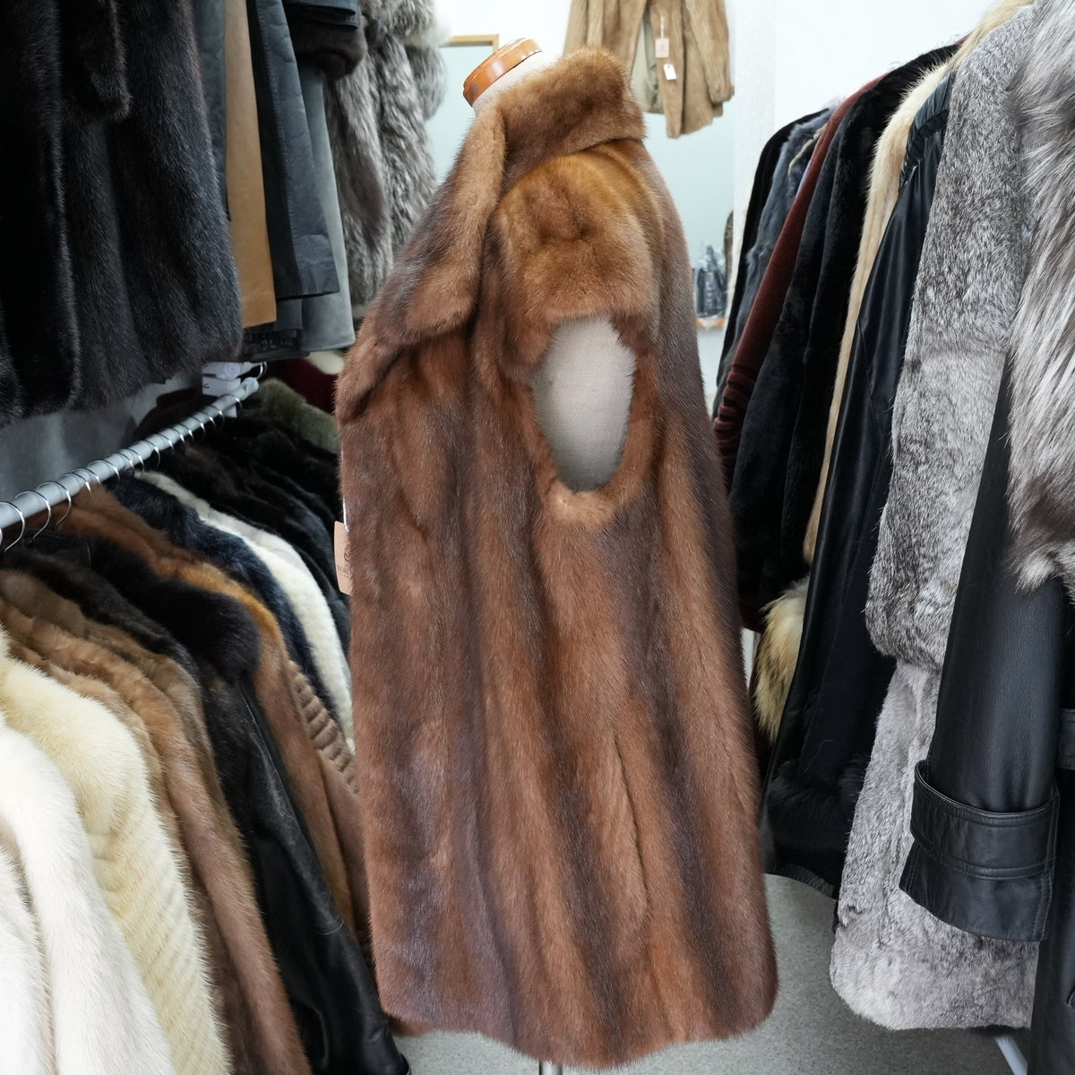 Demi Buff Mink Vest Moonbat- Genuine Vintage Fur From Japan