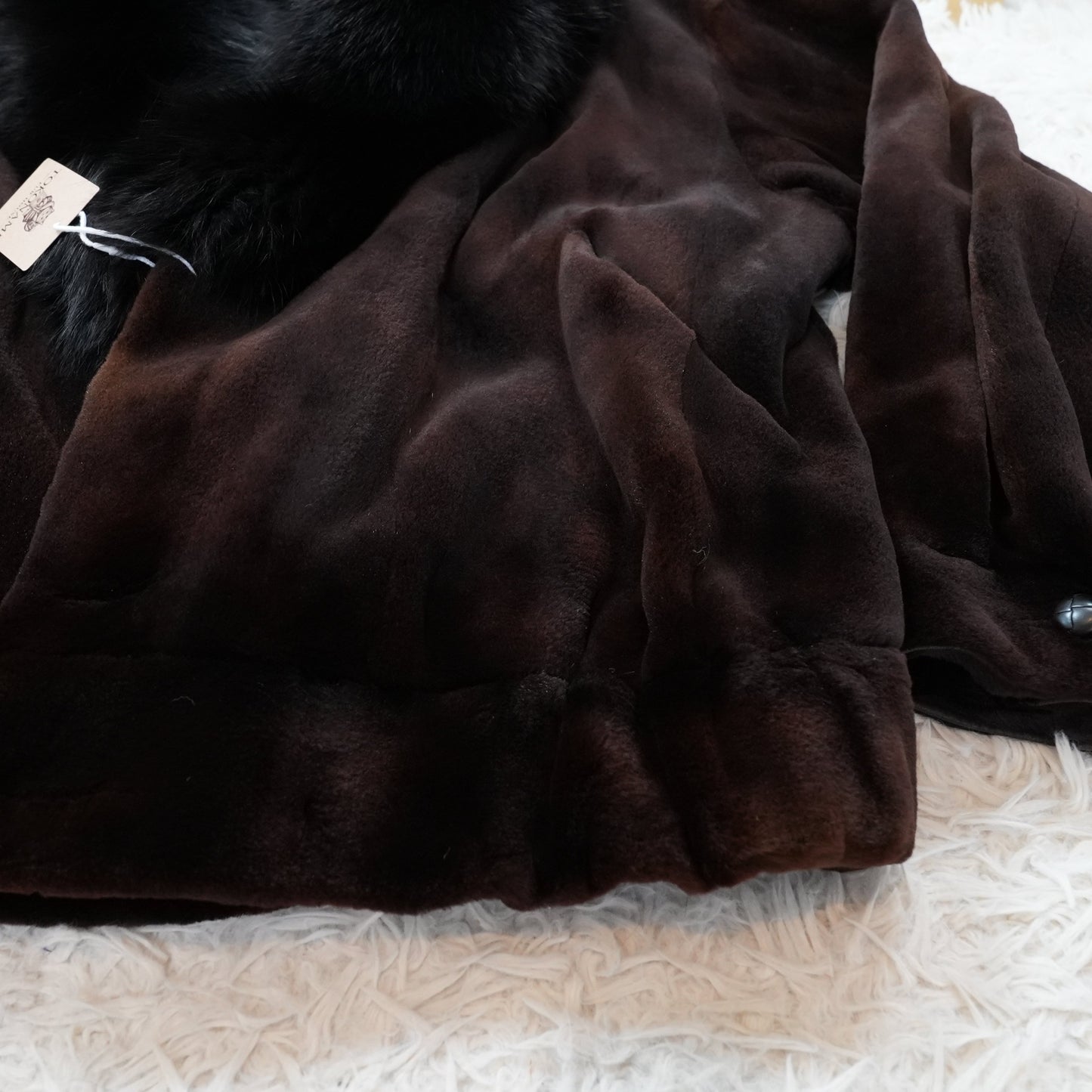 Men Shaved Mink and Fox Fur Trim Jacket - Genuine Vintage Fur From Japan