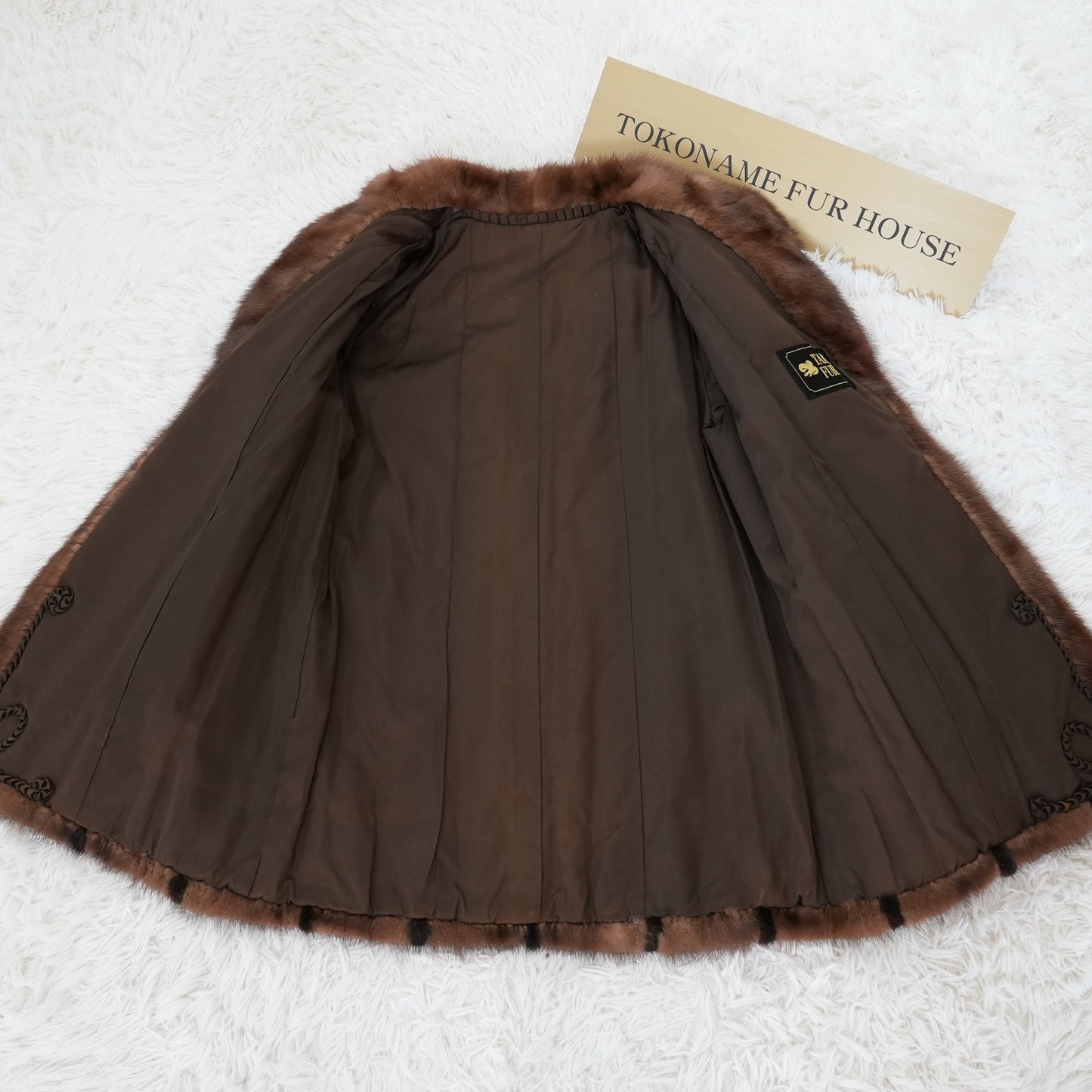 Mink Fur Stripe Design jacket Genuine Vintage Fur Japan