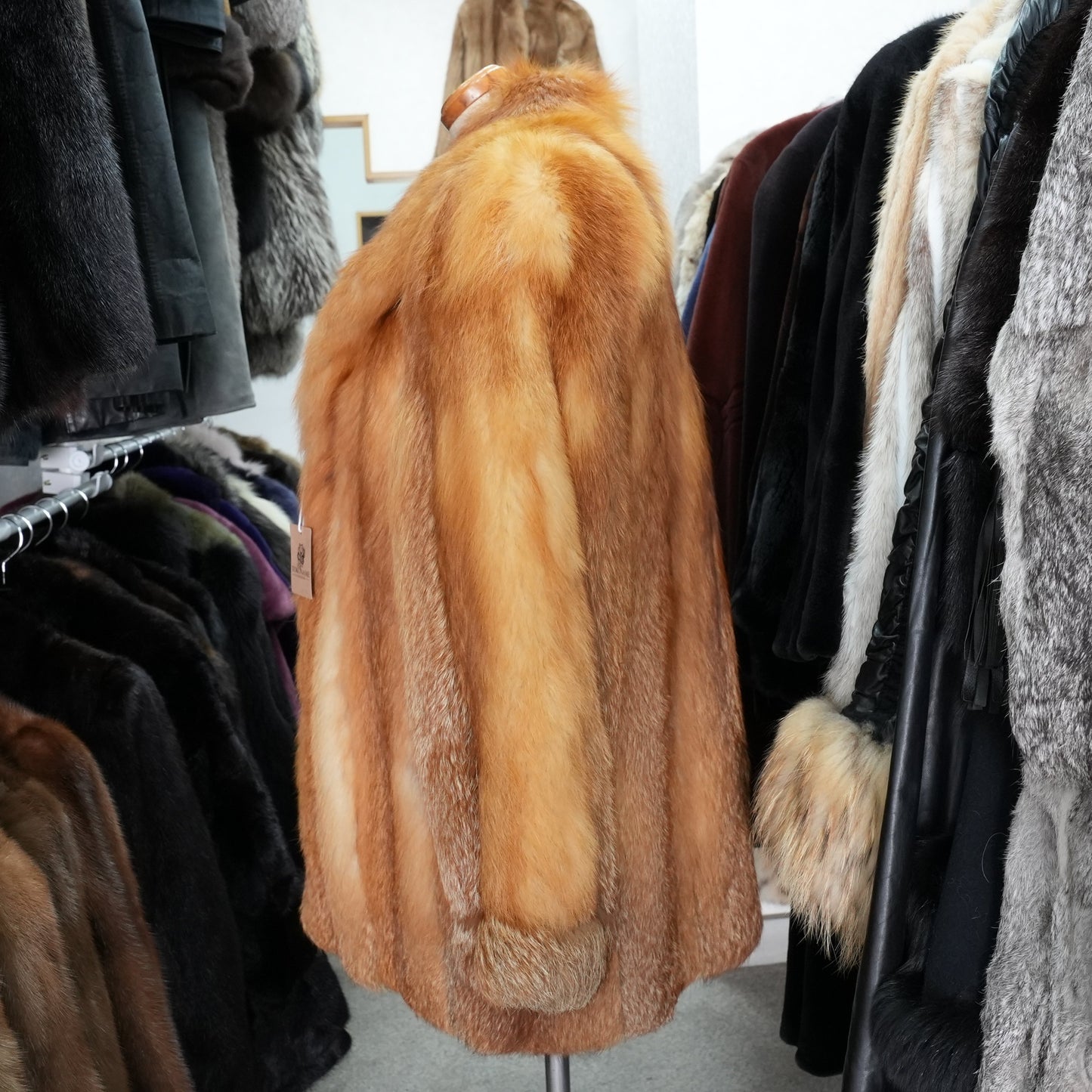 Red Fox Fur Coat Soft & Fluffy - Genuine Vintage Fur From Japan