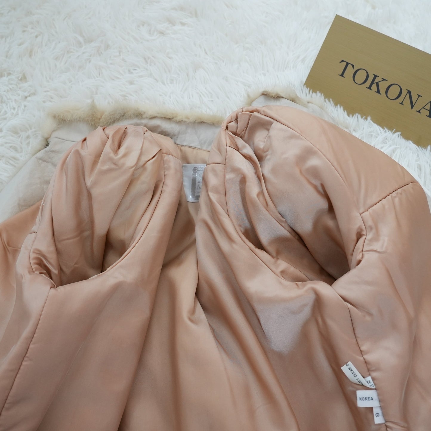 Pastel Mink Jacket Stripe Cutting Genuine Vintage Fur Japan