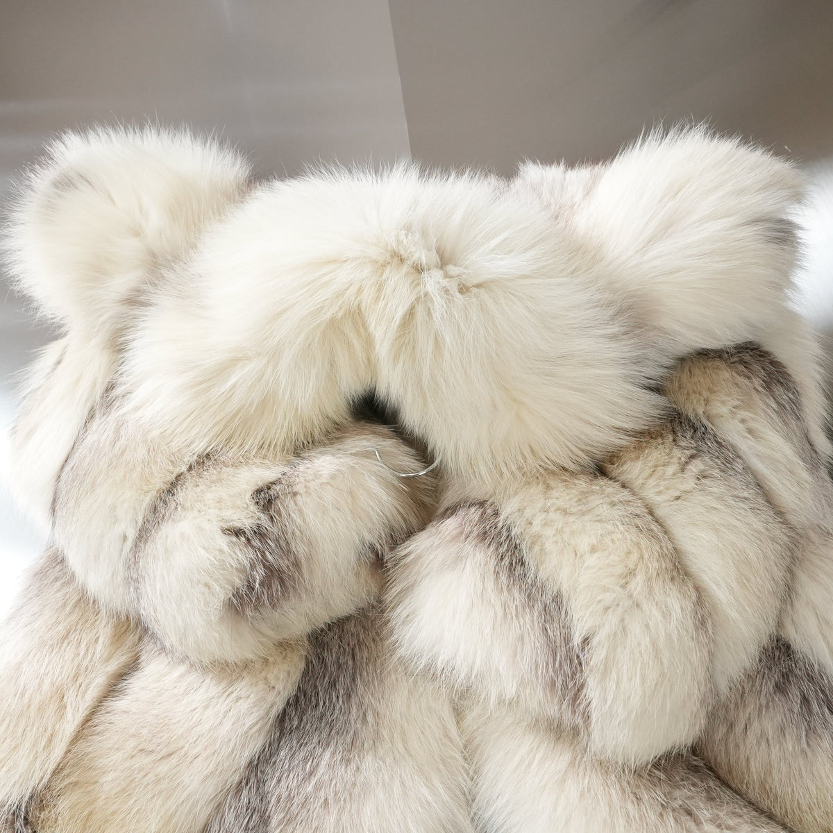 Scallop Shadow Fox and Frost Fox Fur elegant Coat Soft and Fluffy - Genuine Vintage Fur From Japan