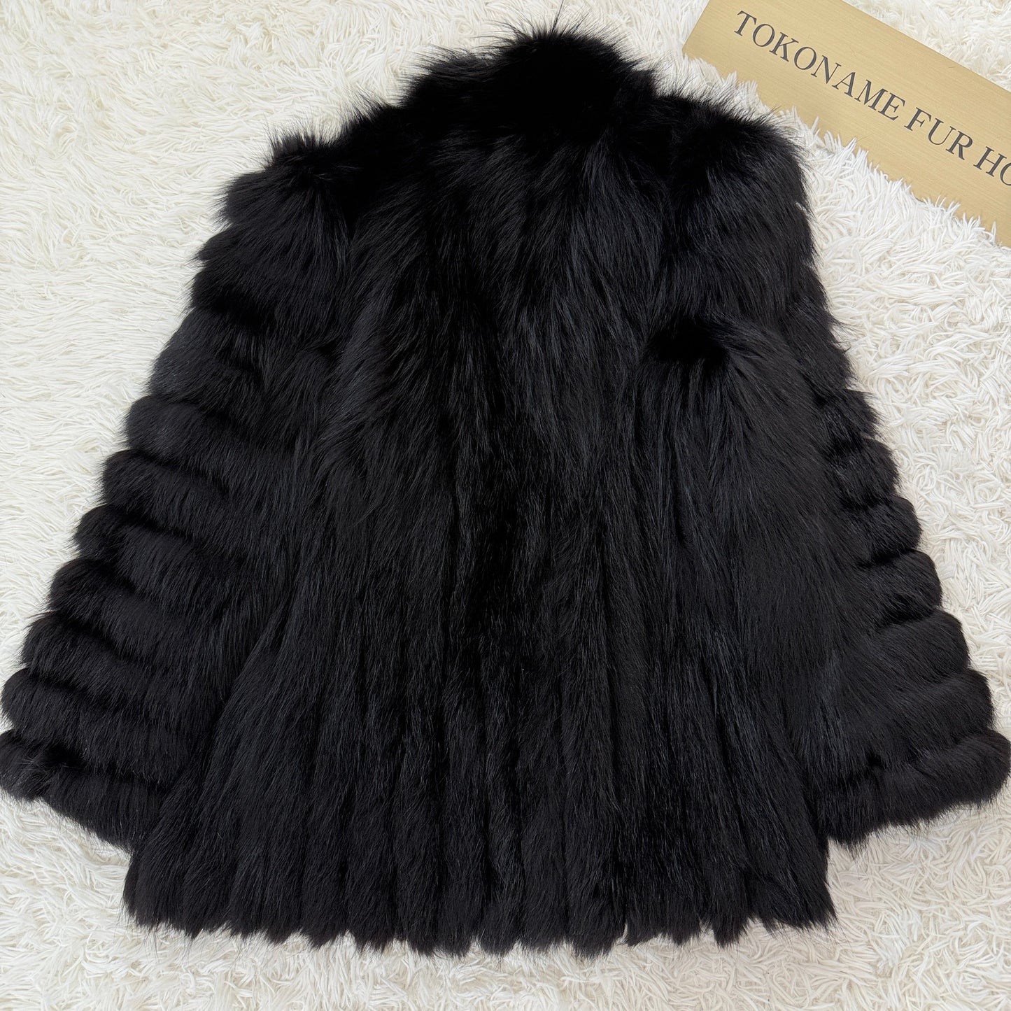 Blue Fox Black Dyed Coat Genuine Vintage Fur Japan