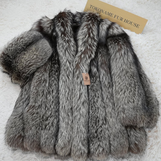 Silver Fox Coat - Genuine Vintage Fur From Japan