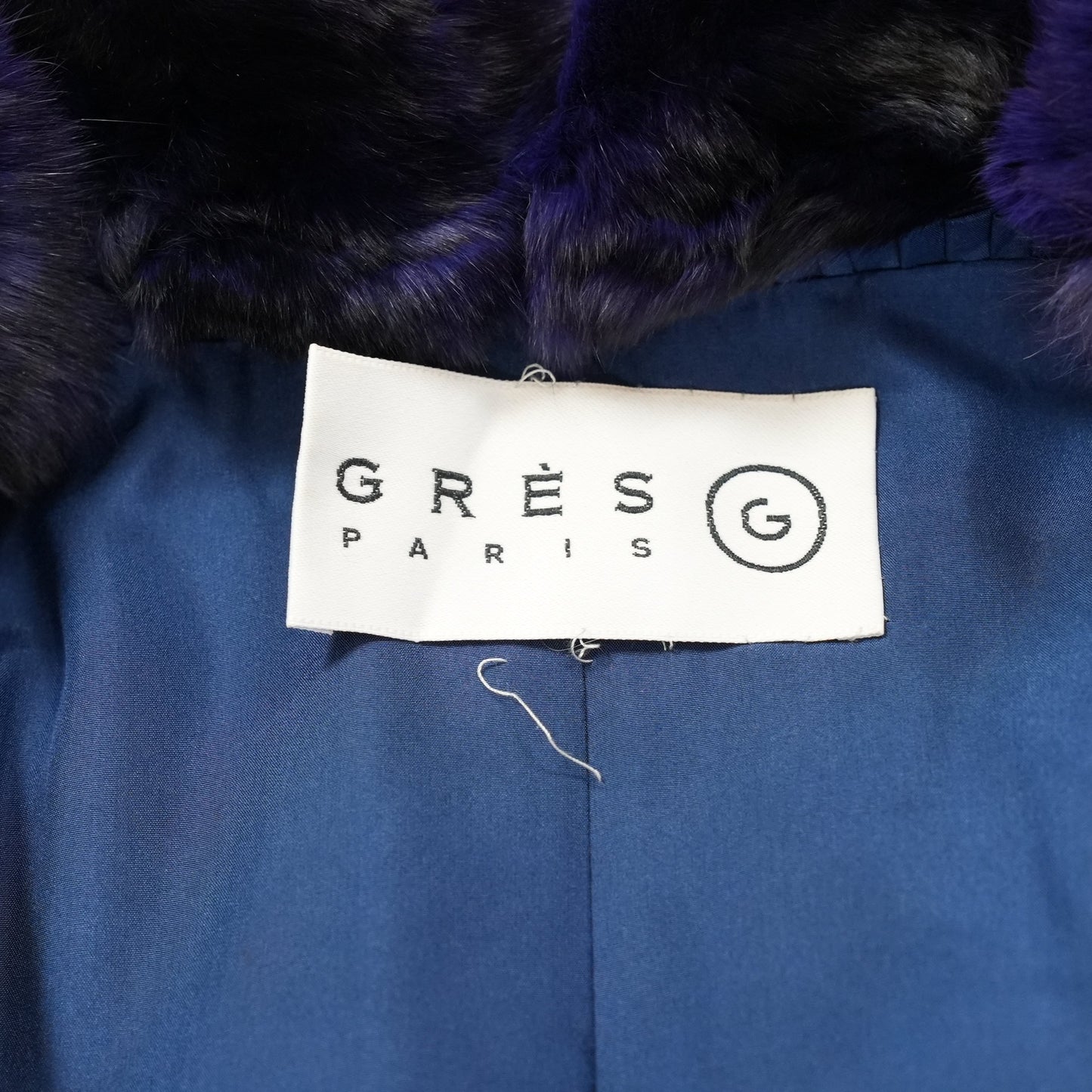 Shaved Mink Chinchilla Trim Fur Jacket Purple Dyed GRES Paris - Genuine Vintage Fur From Japan