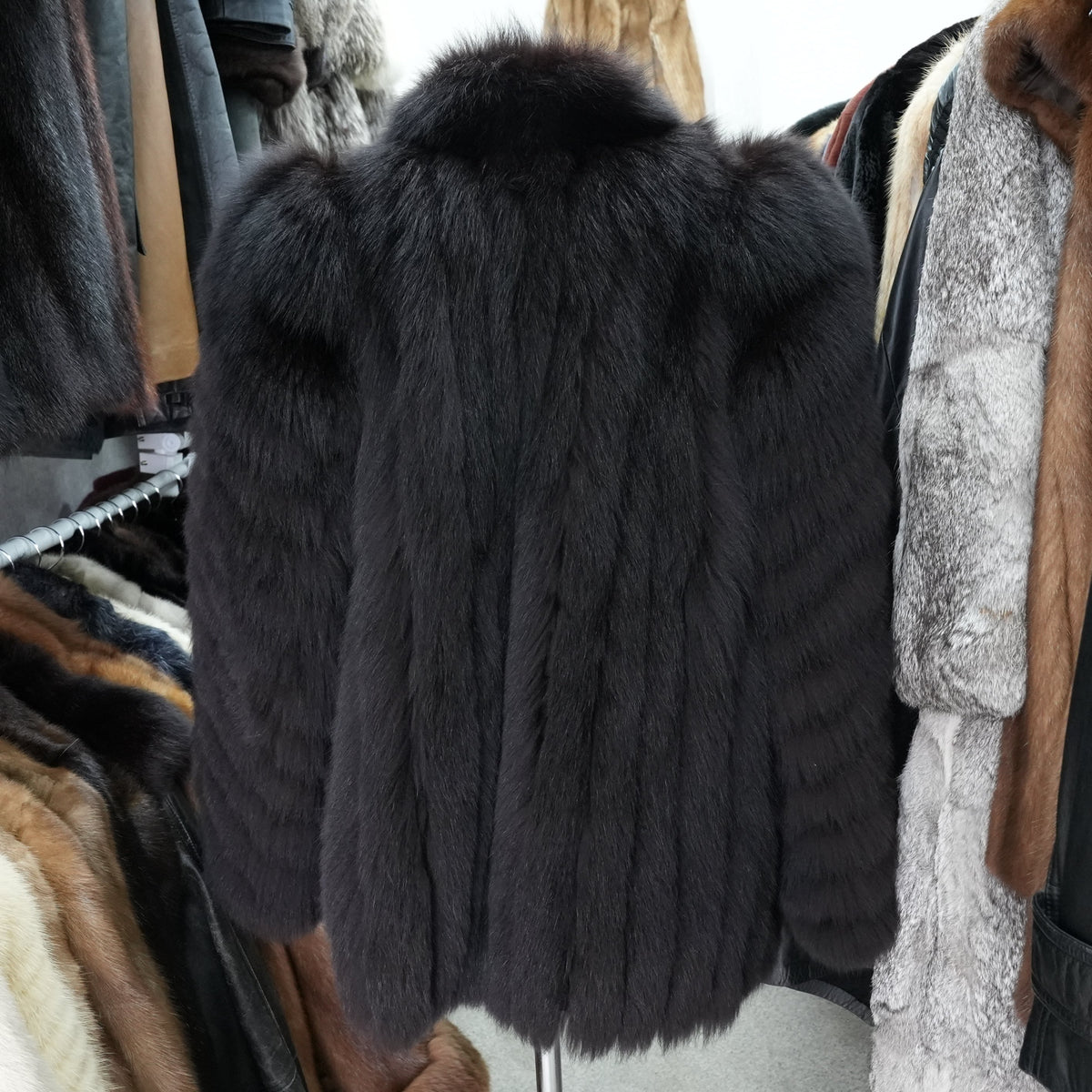 Dark Brown Dyed SAGA FOX Coat - Genuine Vintage Fur From Japan
