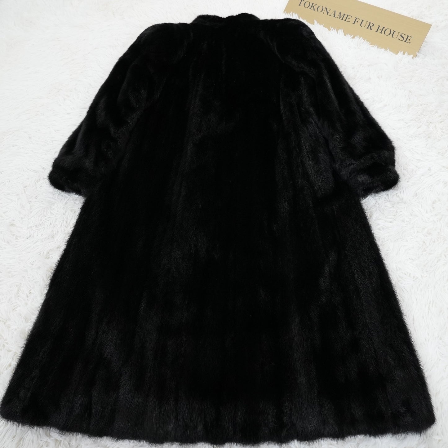 Black Mink Long Coat Soft and Glossy Genuine Vintage Fur Japan