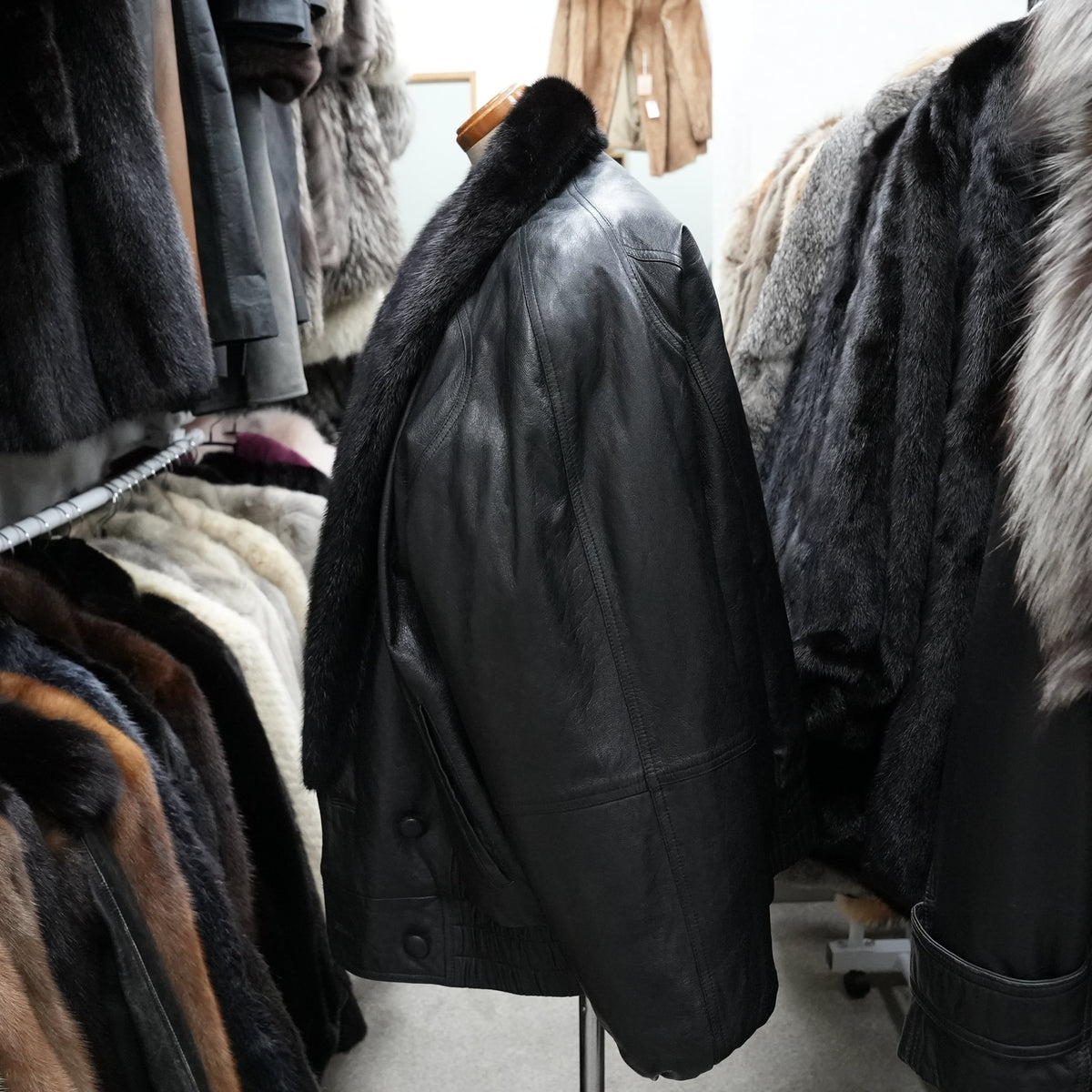Mink and Leather reversible Jacket - Genuine Vintage Fur From Japan
