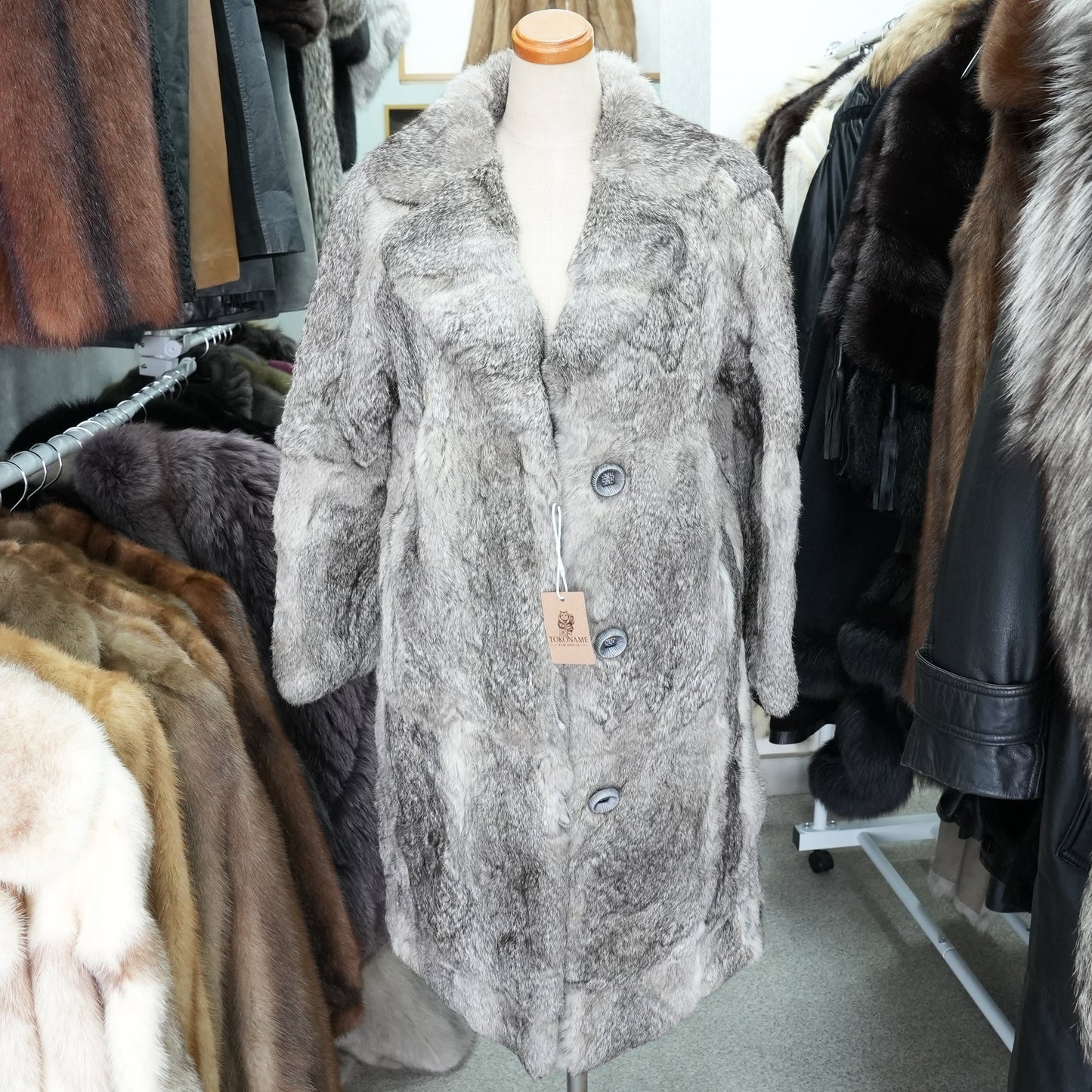 Rabbit Fur Long Coat -  Genuine Vintage Fur From Japan