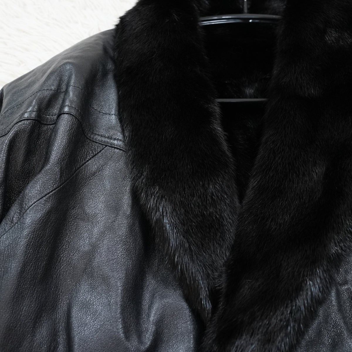 Men Reversible Mink and Lamb Leather Coat - Genuine Vintage Fur From Japan