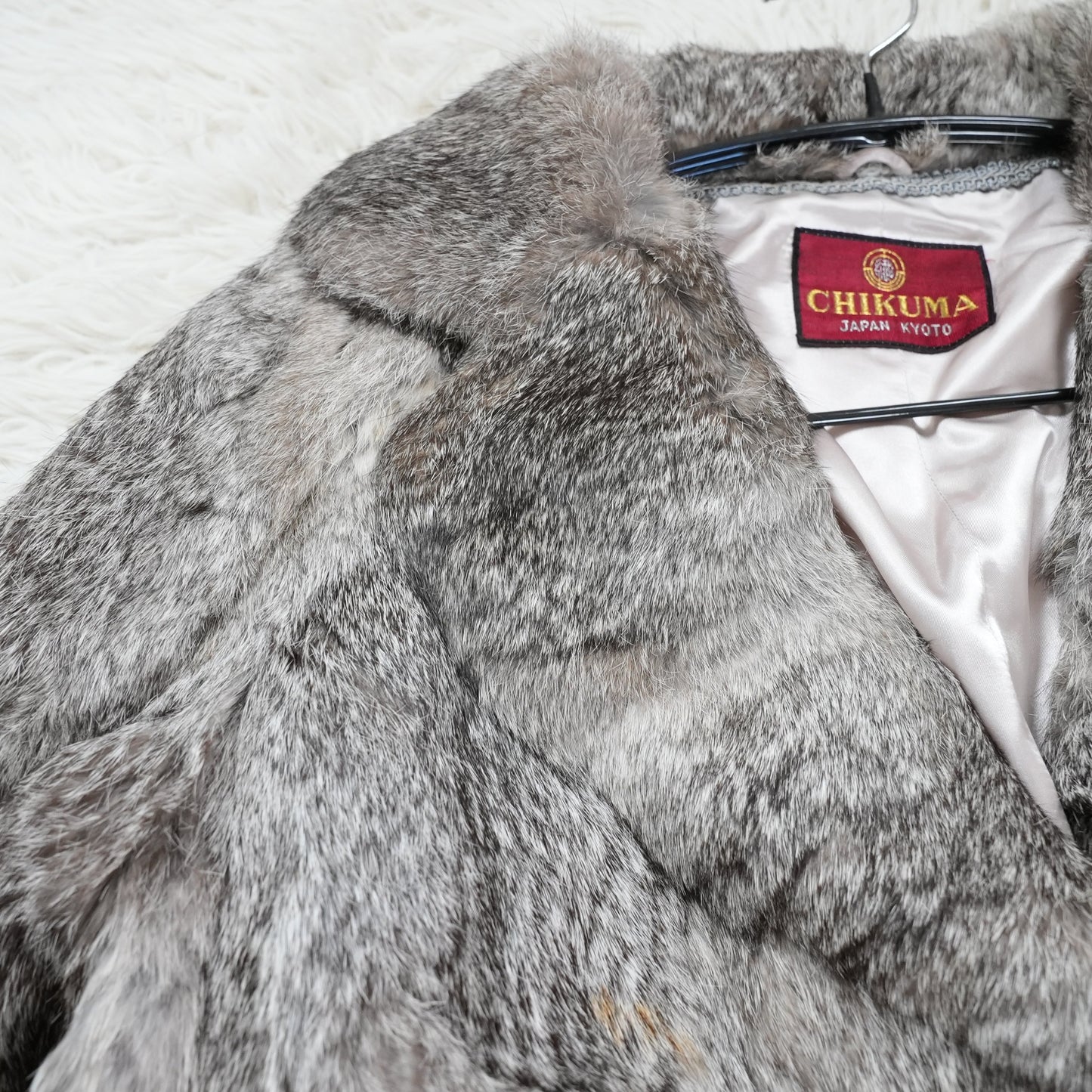 Rabbit Fur Long Coat -  Genuine Vintage Fur From Japan