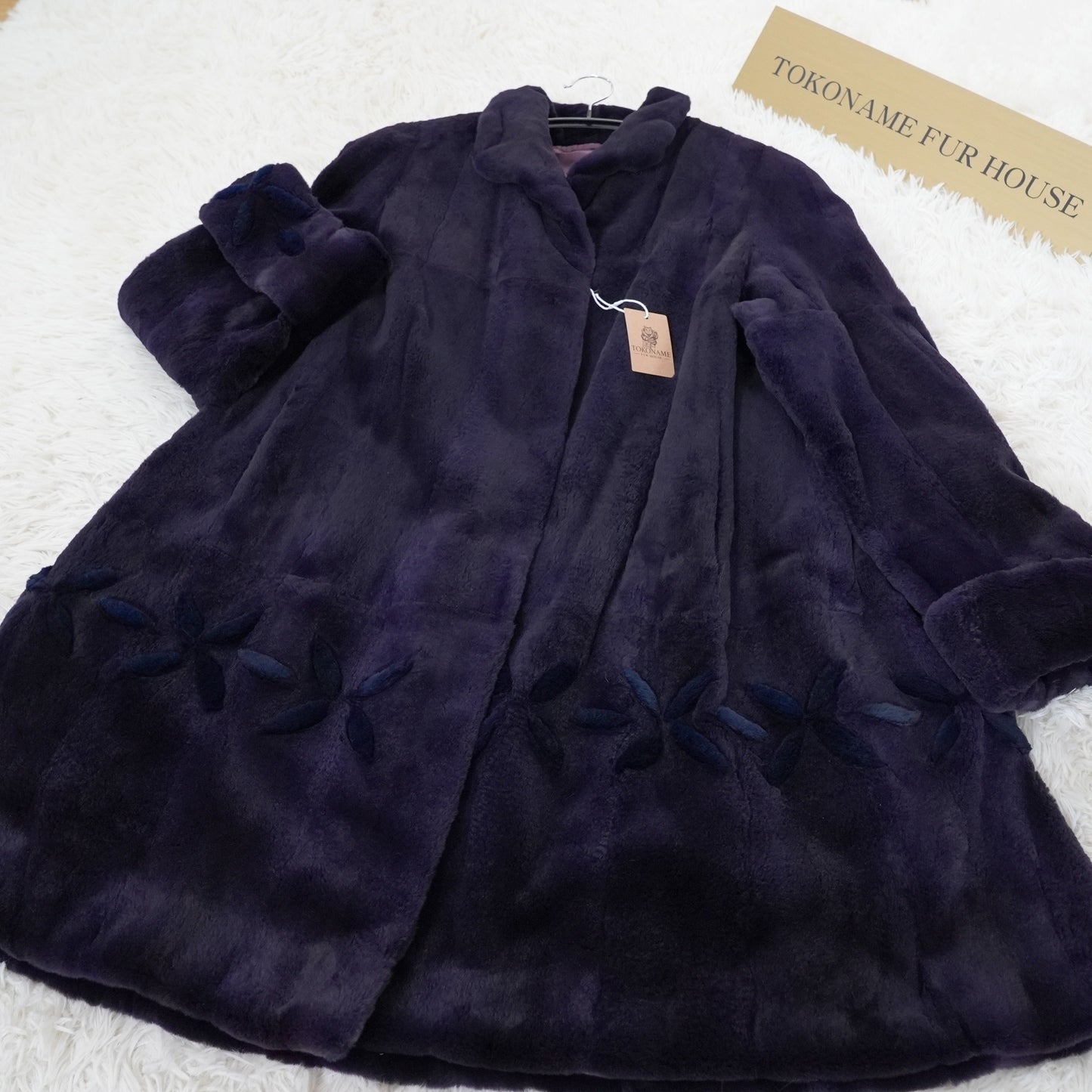 Shaved Mink Purple Dyed Roll Up Sleeve Genuine Vintage Fur Japan