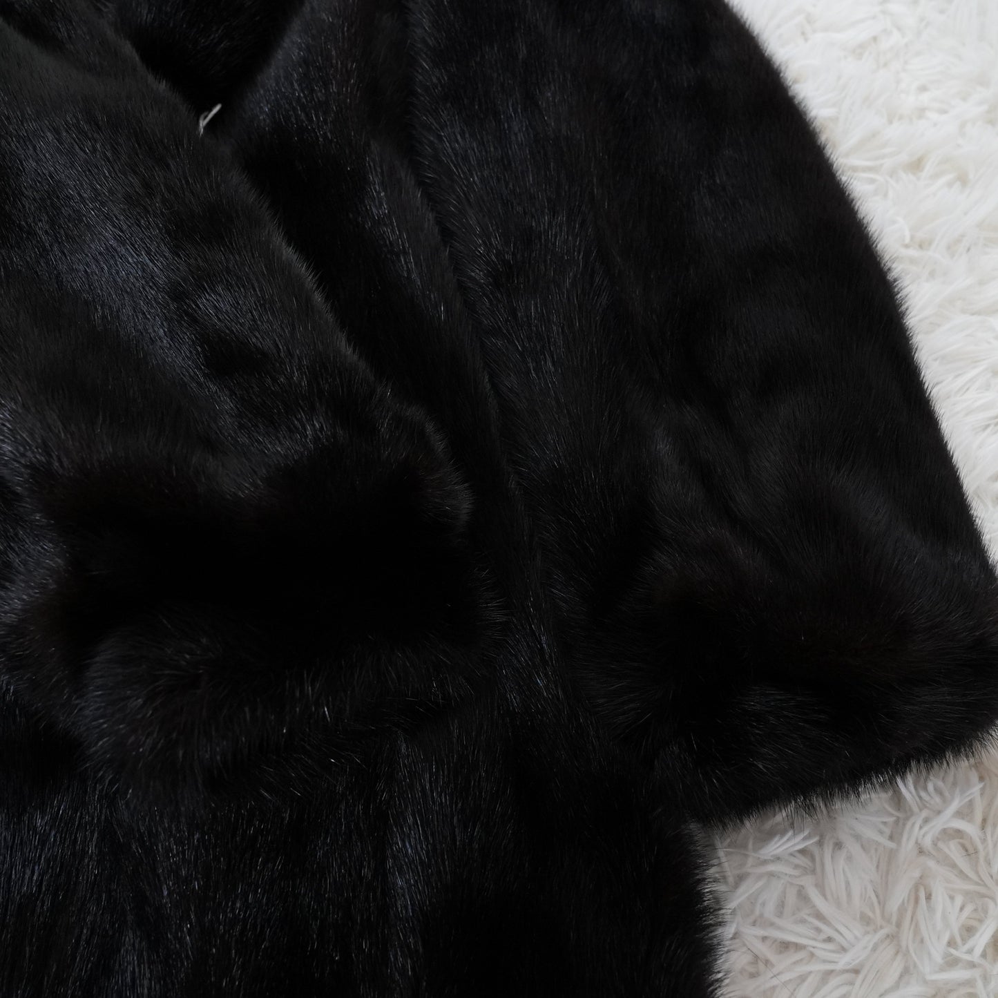 Dark Mink Long Coat Hair Up - SAGA MINK Genuine Vintage Fur Japan