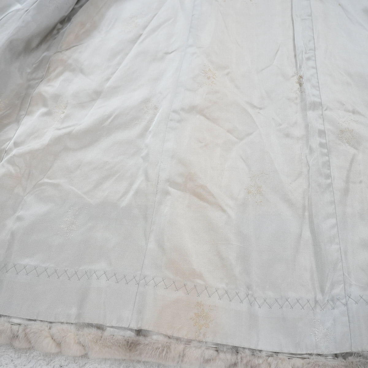 Sapphire mink Long Coat chevron - Genuine Vintage Fur From Japan