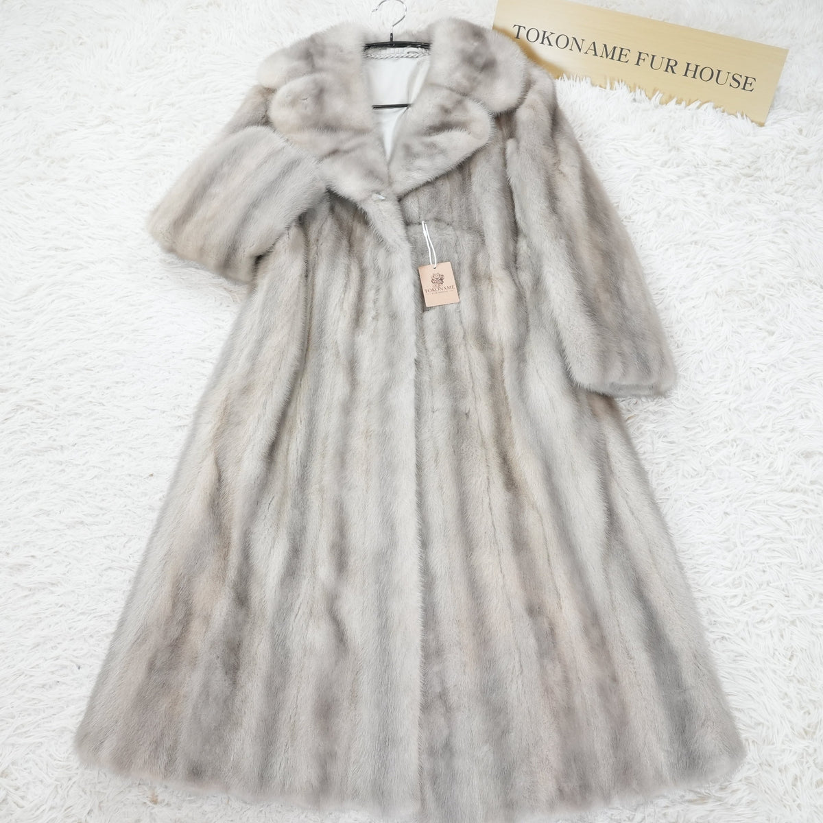 Sapphire Mink Fur Long Coat - Genuine Vintage Fur From Japan