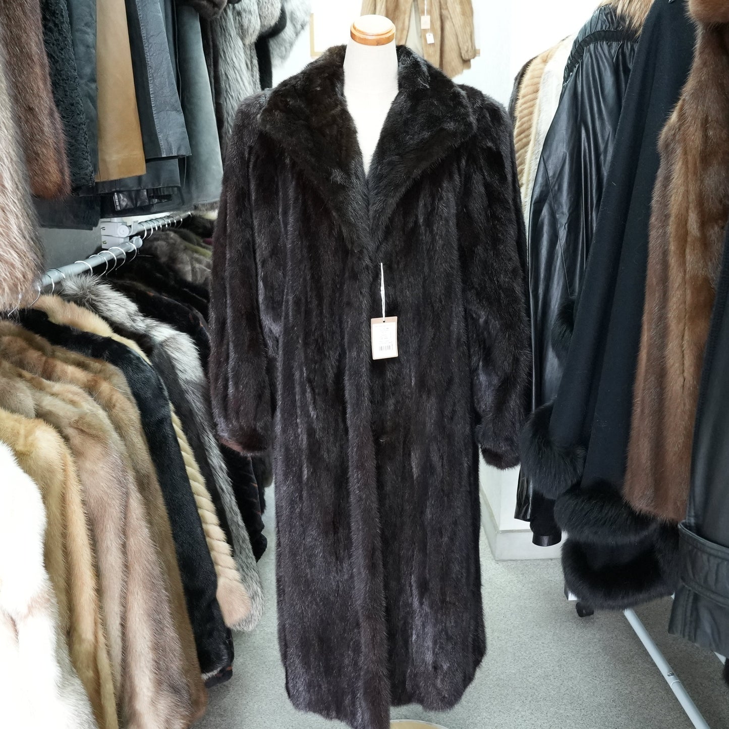 Dark Mink Long Coat - Genuine Vintage Fur From Japan