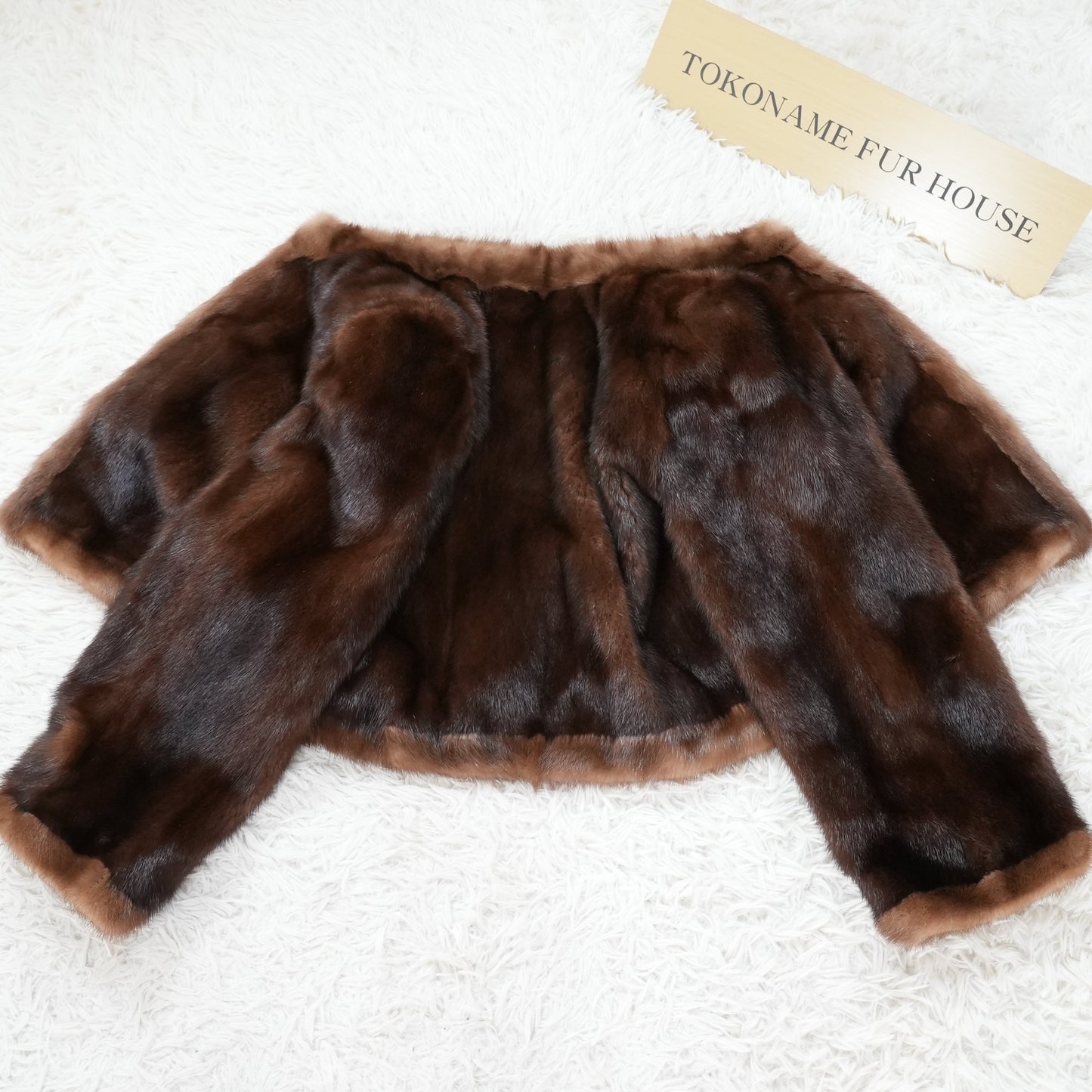 Dark Mink cropd Jacket SAGA MINK - Genuine Vintage Fur From Japan