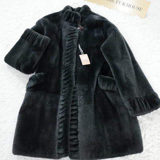 Nutria Green Dyed FUr COat Josephine - Genuine Vintage Fur From Japan