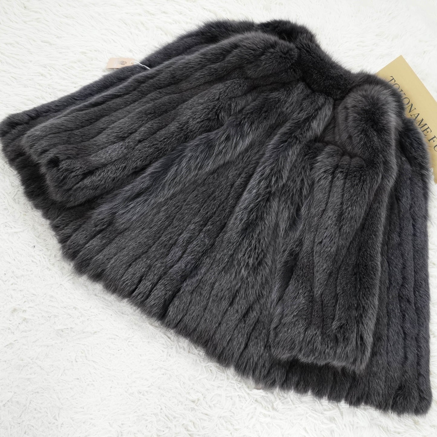 Gray Dyed SAGA FOX Fur Coat - Genuine Vintage Fur From Japan