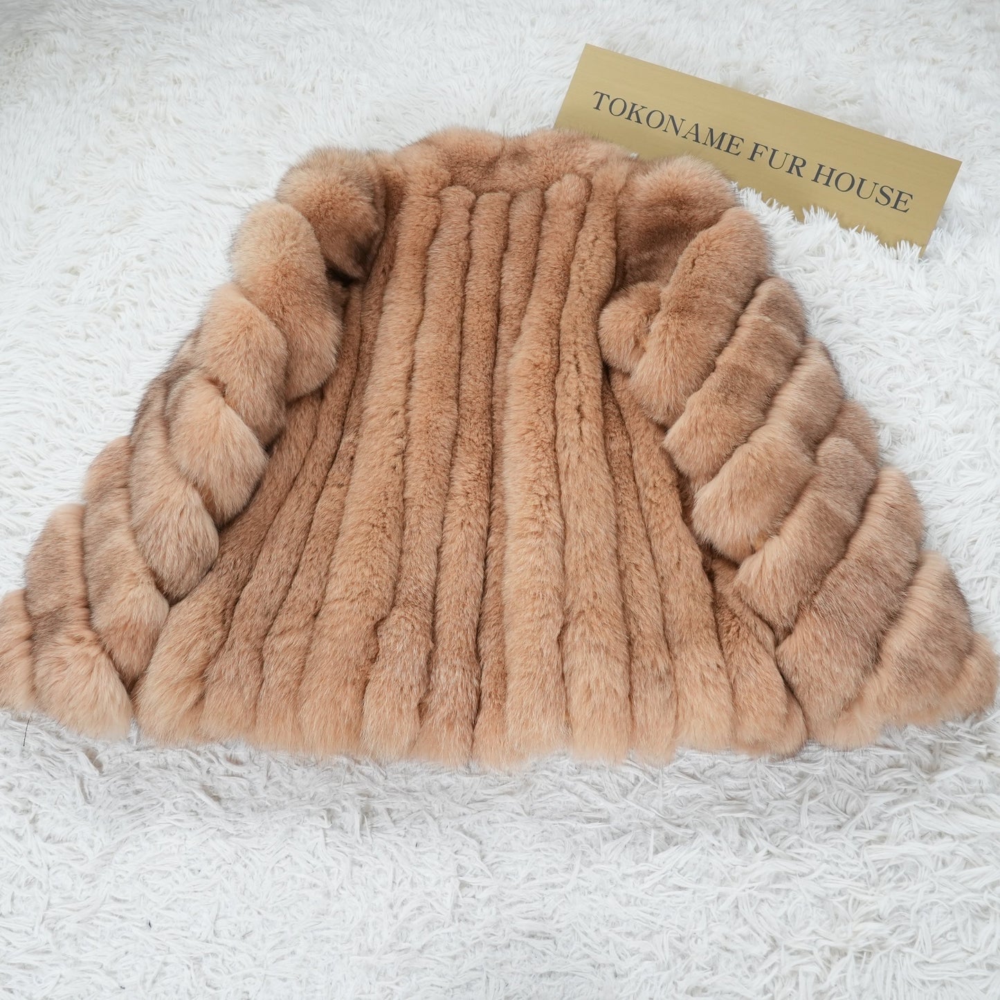 Beige Dyed Fox Fur Coat - Genuine Vintage Fur From Japan