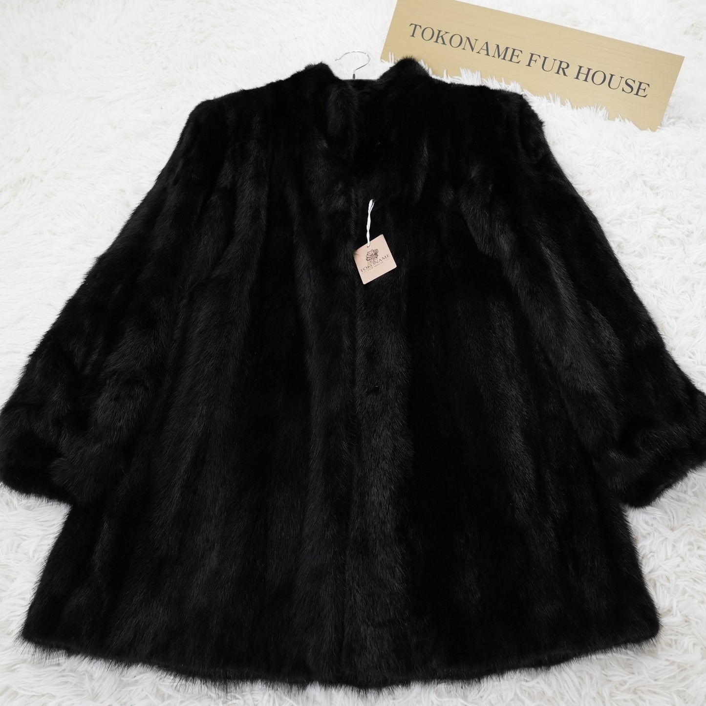 Black Mink Coat Genuine Vintage Fur Japan