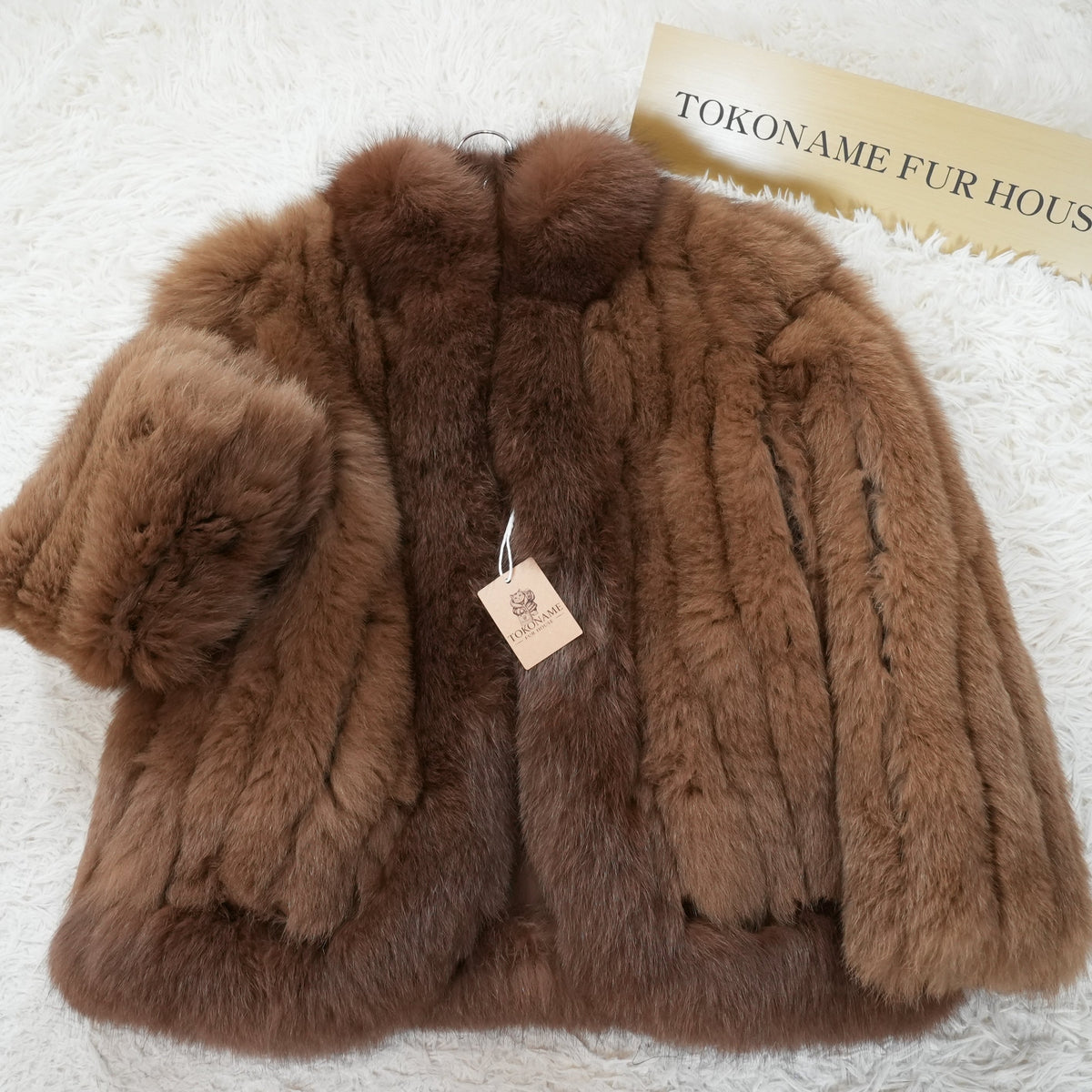 Brown Dyed Fox Fur Coat - Genuine Vintage Fur From Japan