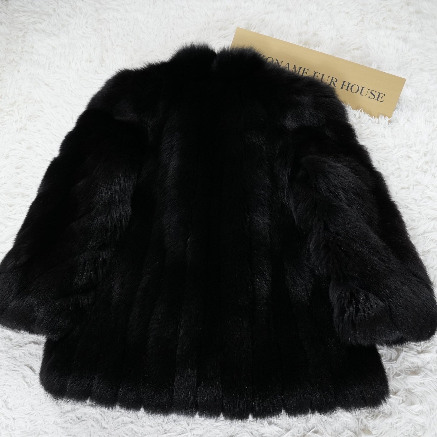 Black Dyed Fox Fur Coat EMBA - Genuine Vintage Fur From Japan