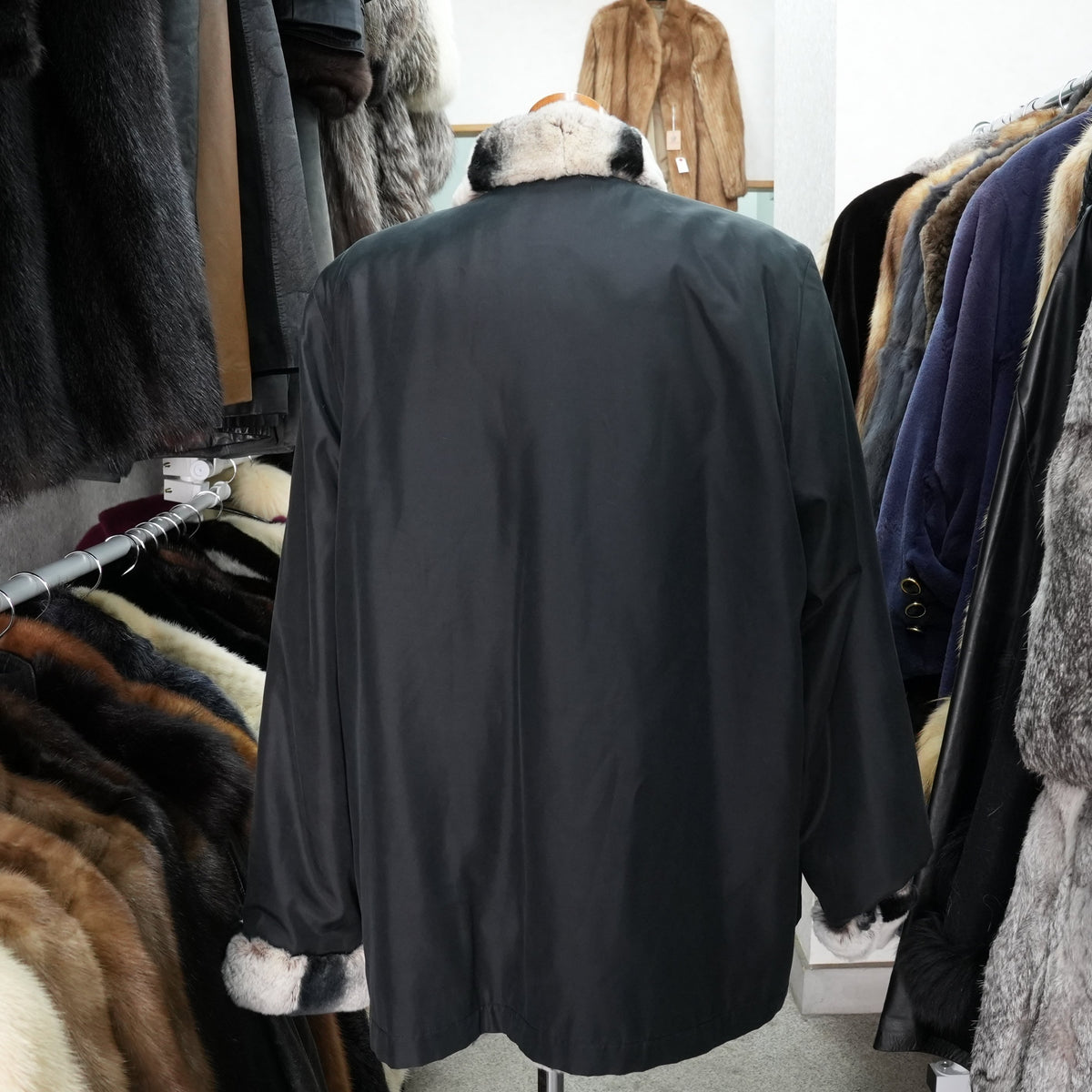 Rex rabbit reversible Coat - Genuine Vintage Fur From Japan