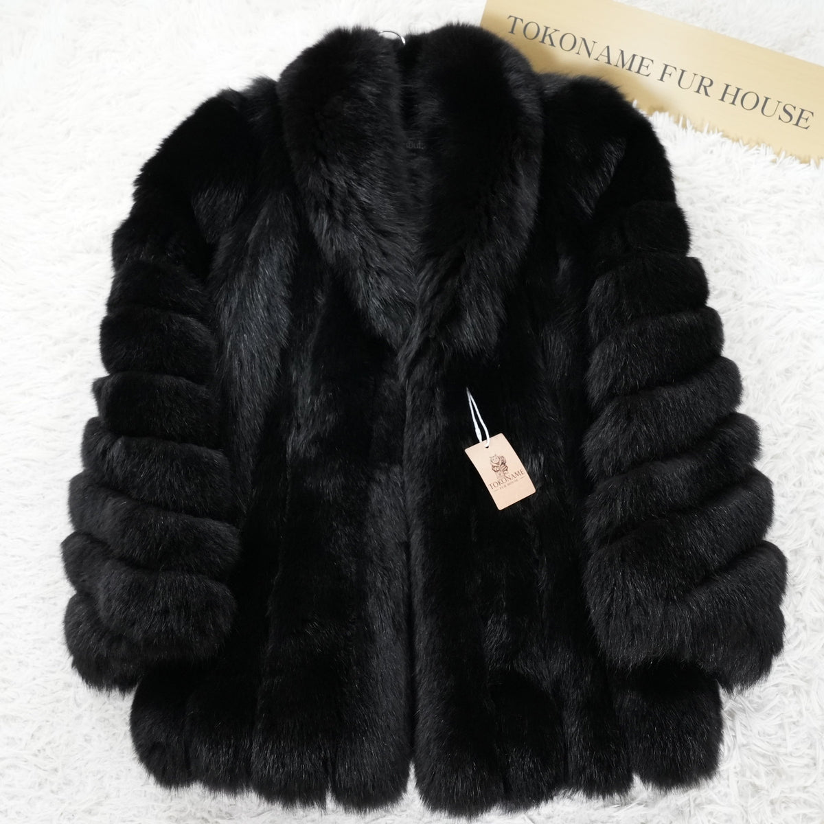 Black Dyed SAGA FOX Coat - Genuine Vintage Fur From Japan
