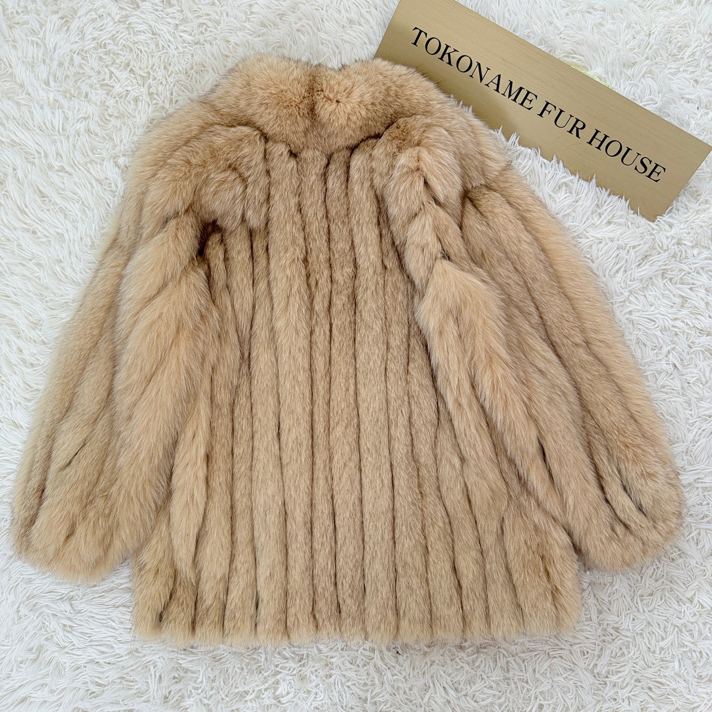 Pink Beige Dye Fox Coat - SAGA FOX Genuine Vintage Fur Japan