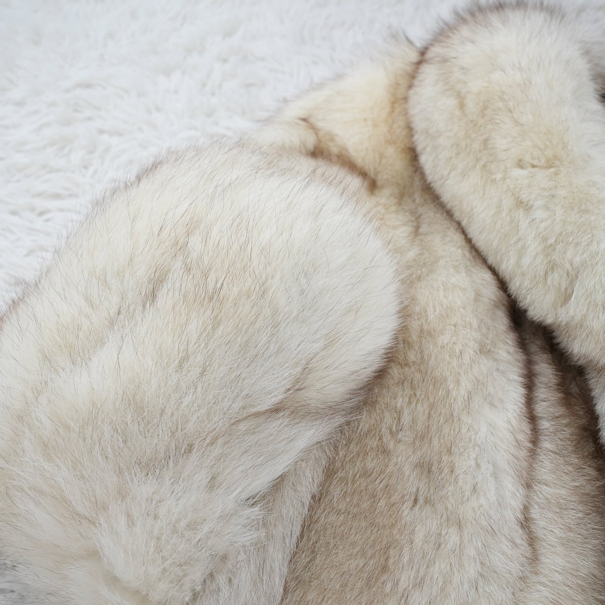 Blue Fox Fur Coat Soft and Fluffy jindo - Genuine Vintage Fur From Japan