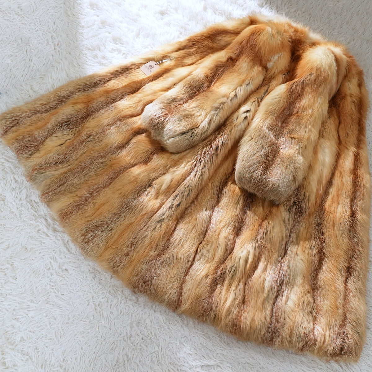 Red Fox Fur Long Coat L fur - Genuine Vintage Fur From Japan