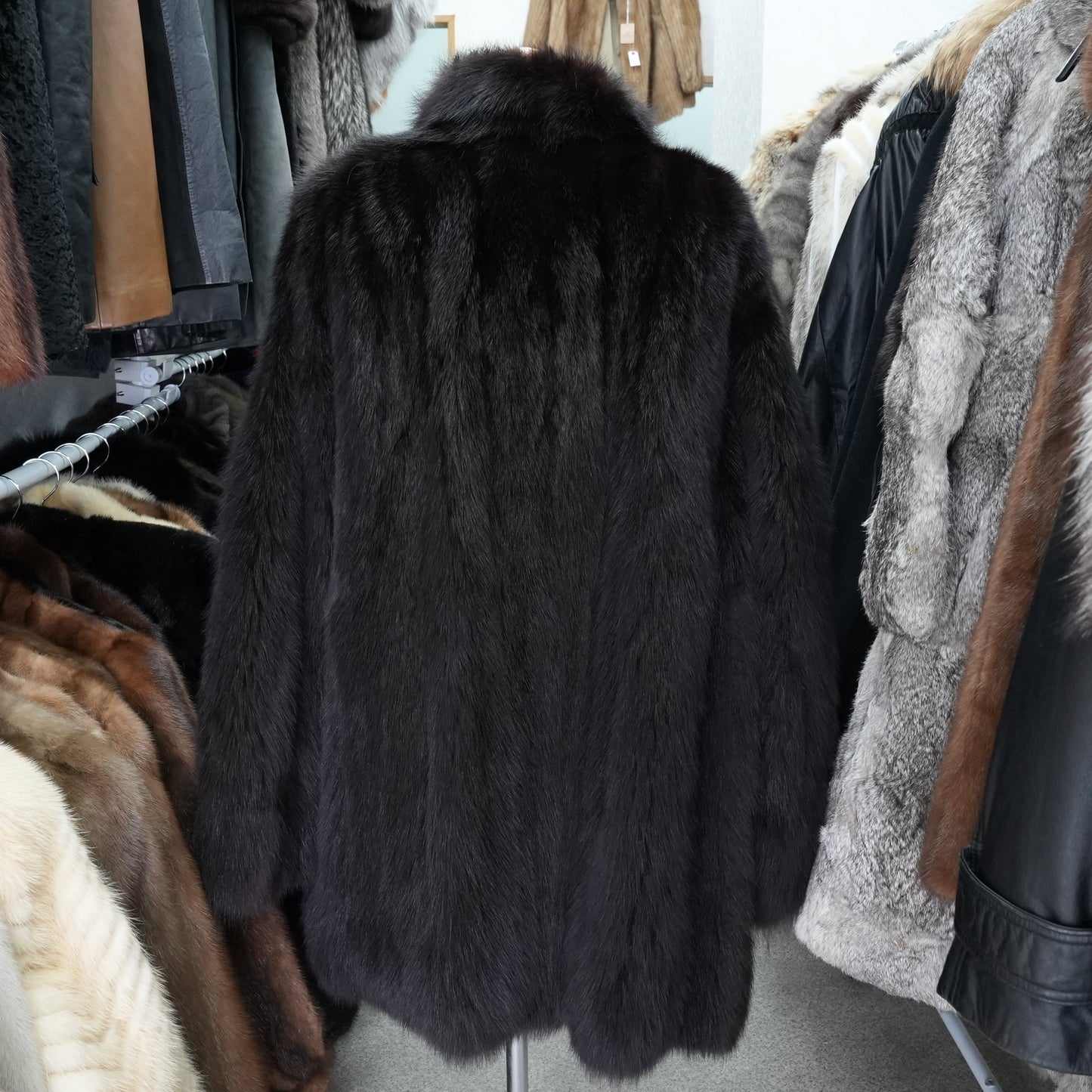 Men Sable Black Dyed Coat - Genuine Vintage Fur From Japan