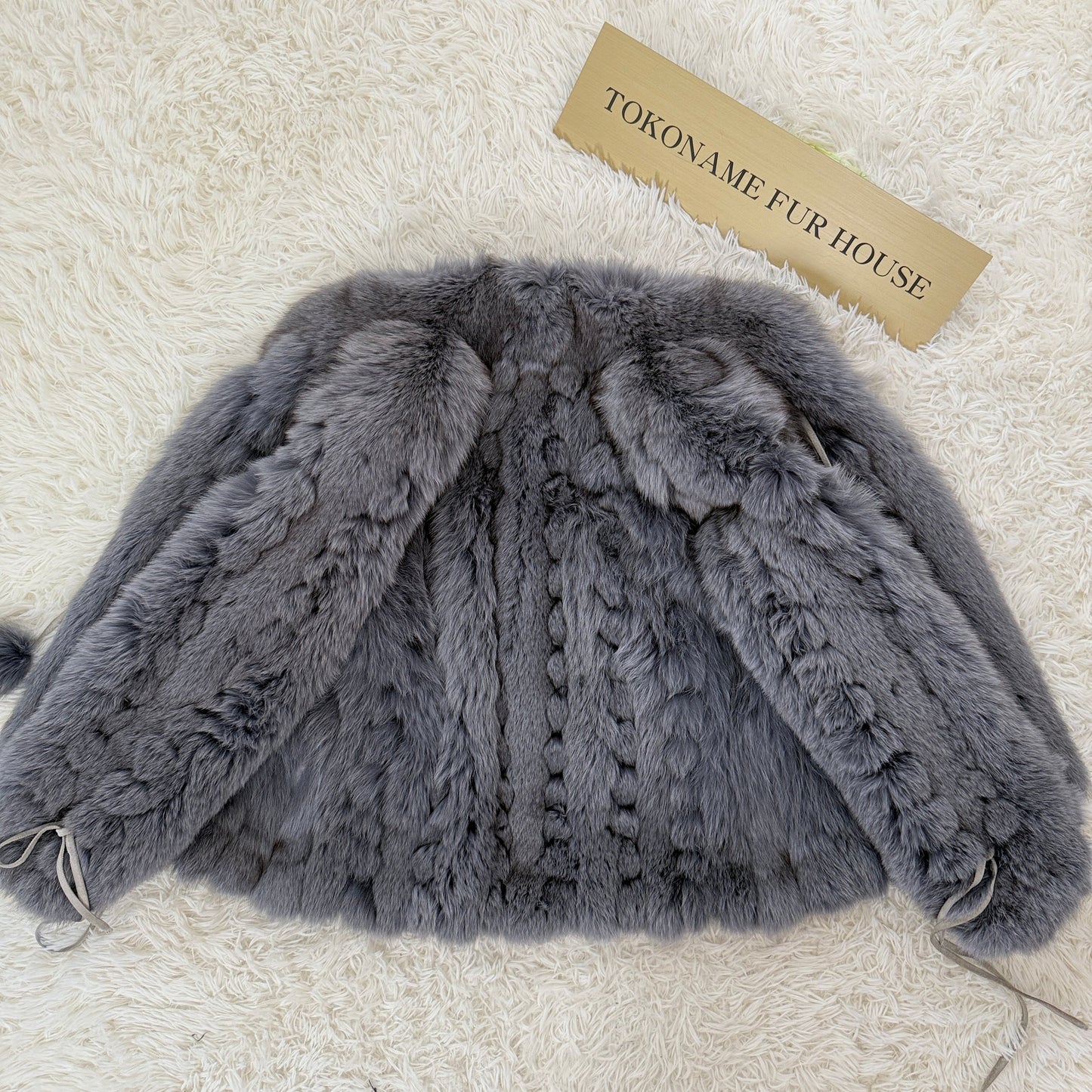 Blue Fox Ash Blue Dyed Jacket Vintage Fur Japan