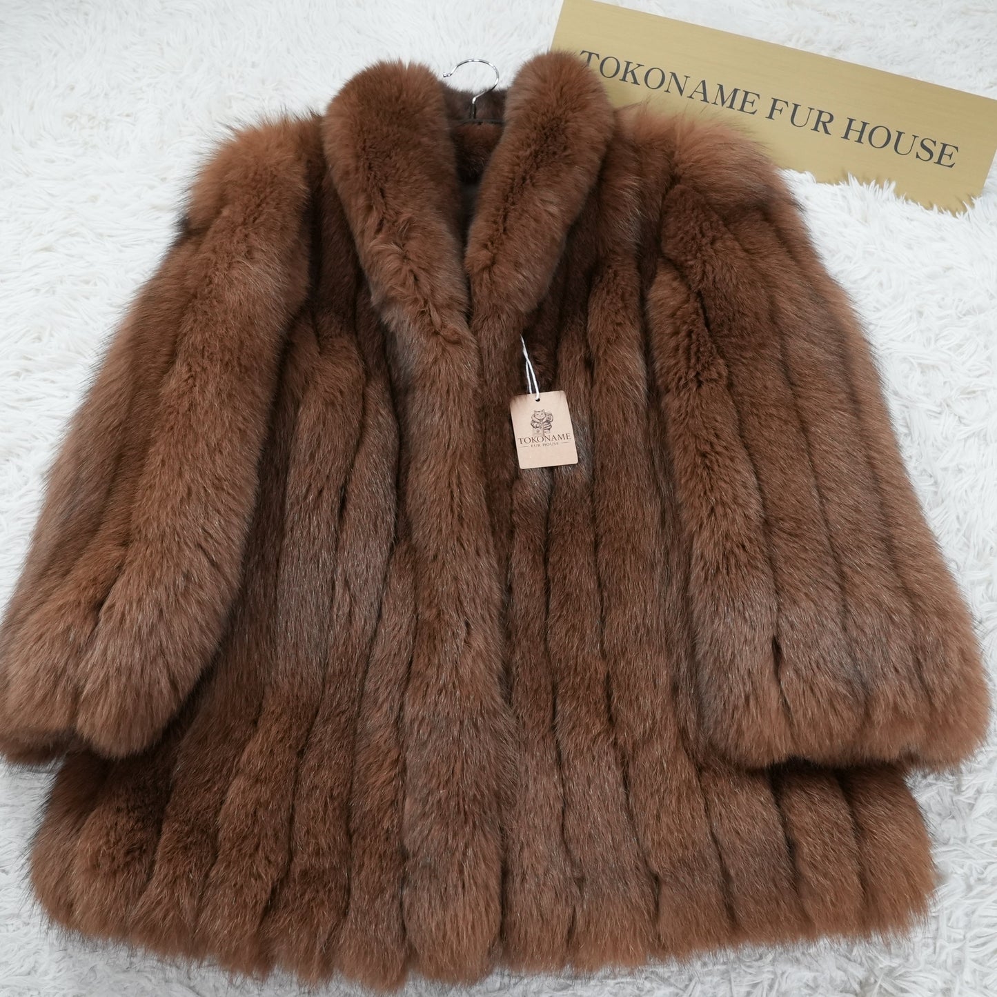 Brown Dyed Fox Fur Coat Soft & Fluffy - Genuine Vintage Fur From Japan