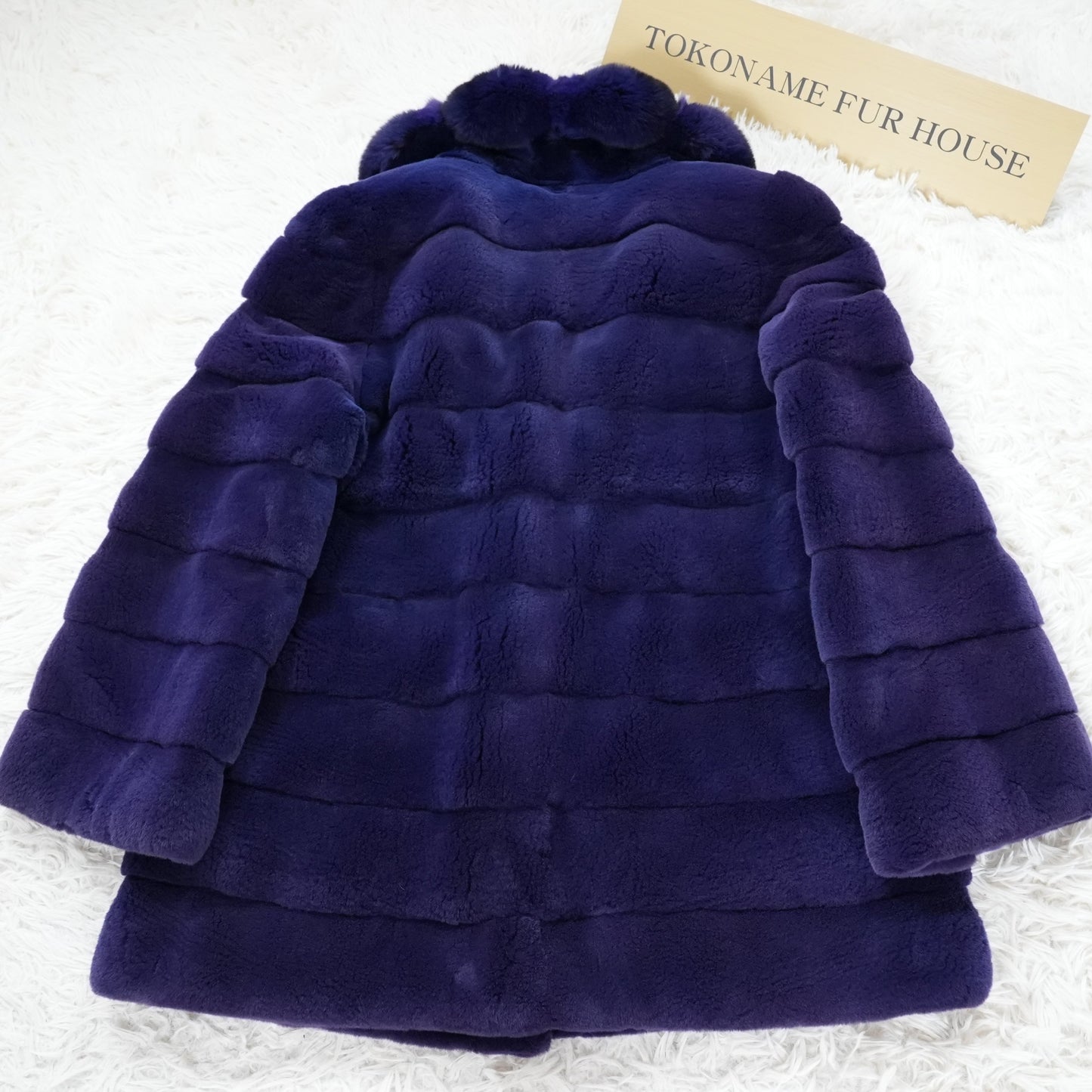 Shaved Mink Chinchilla Trim Fur Jacket Purple Dyed GRES Paris - Genuine Vintage Fur From Japan