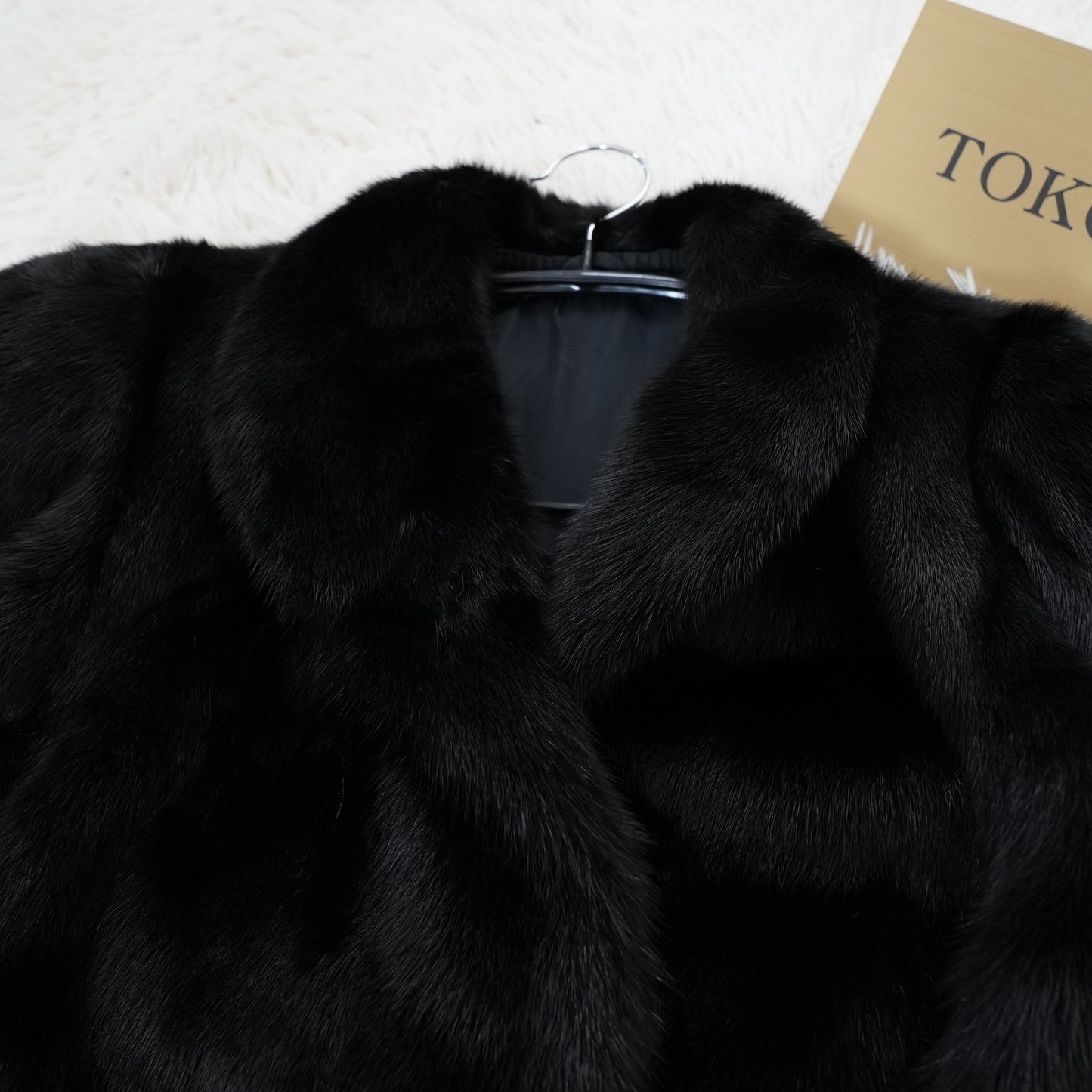Black Mink Coat - SAGA MINK Soft and Glossy Genuine Vintage Fur Japan