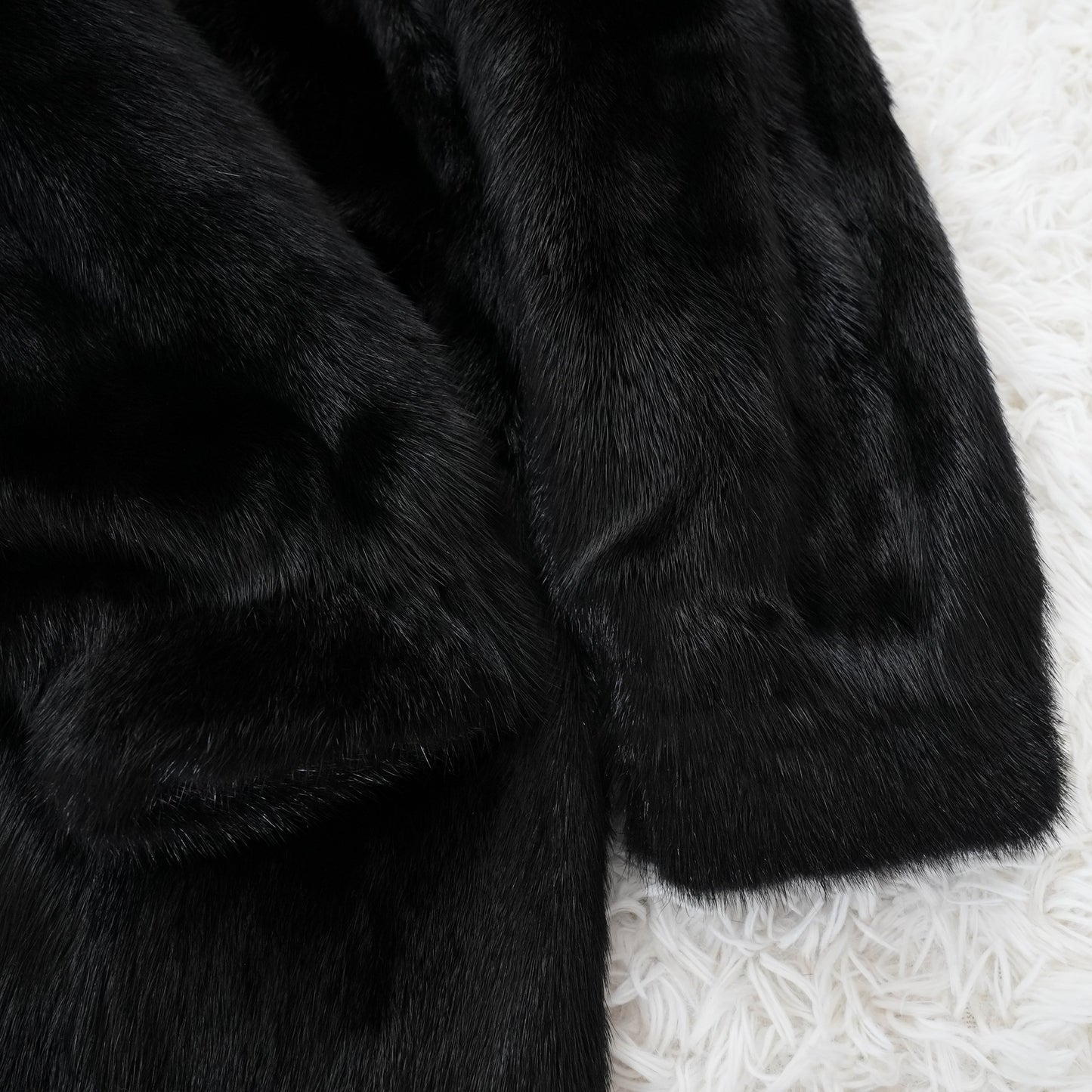 Black Mink Long Coat - SAGA MINK Genuine Vintage Fur Japan