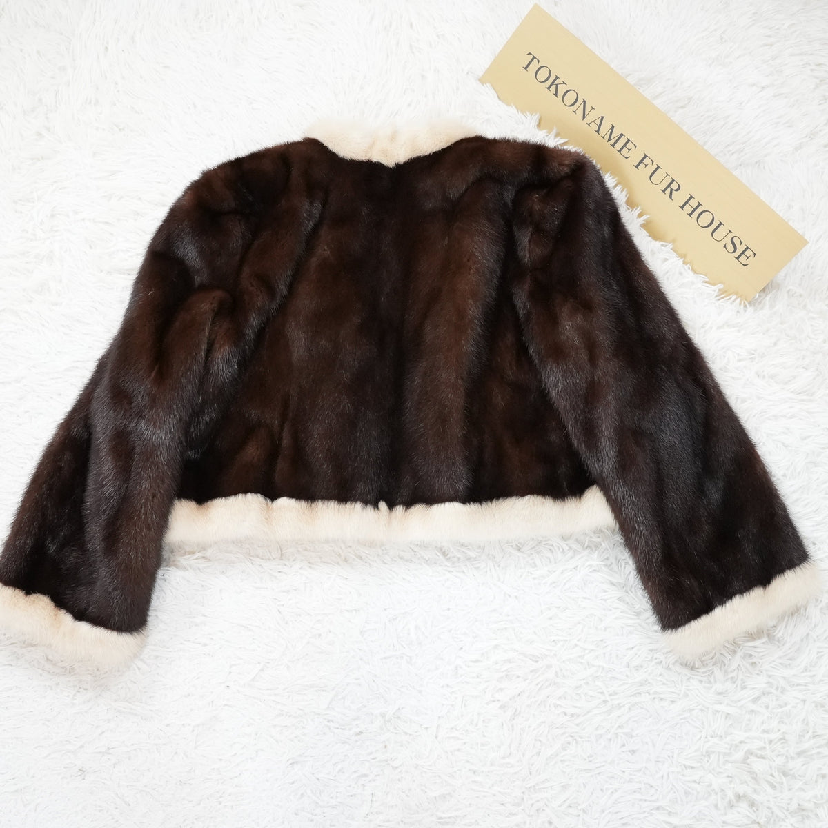Two tone Crop Mink Fur Jacket - Genuine Vintage Fur From Japan