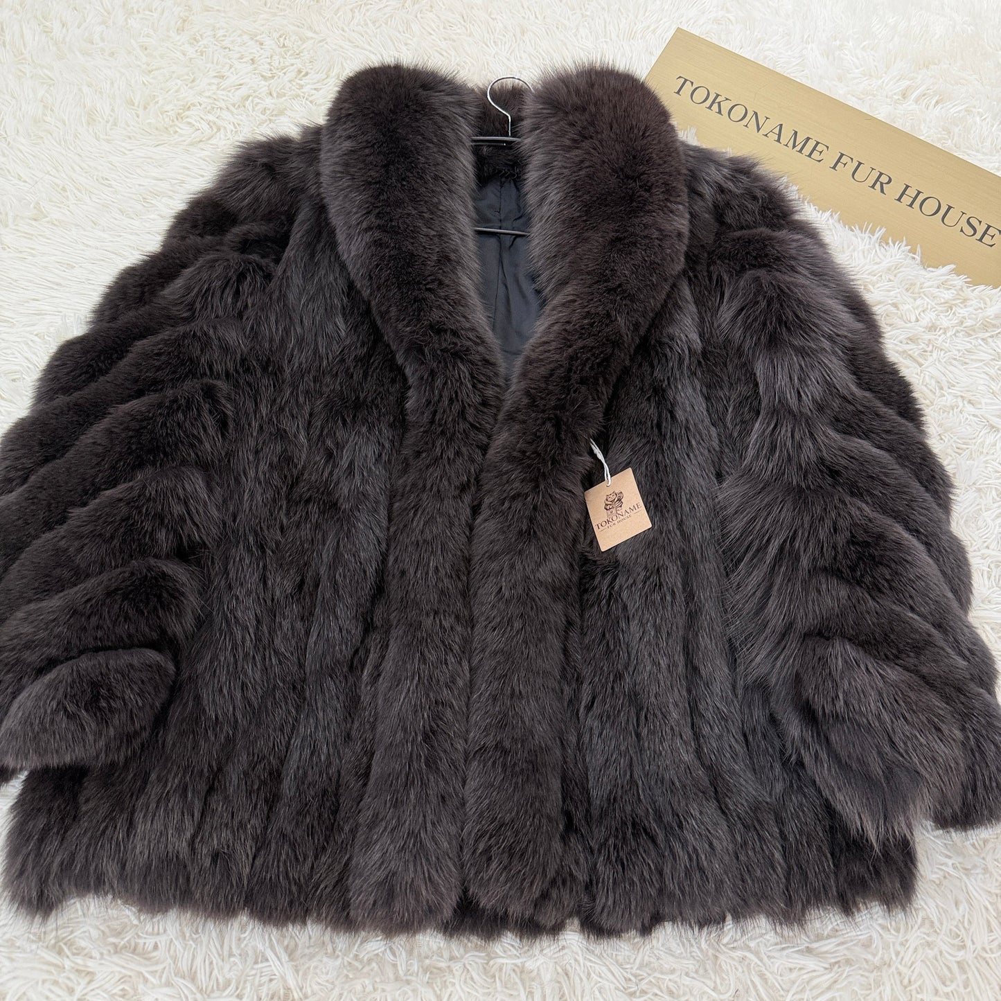 Dark Brown Dye Fox Coat - Saga Fox Genuine Vintage Fur Japan