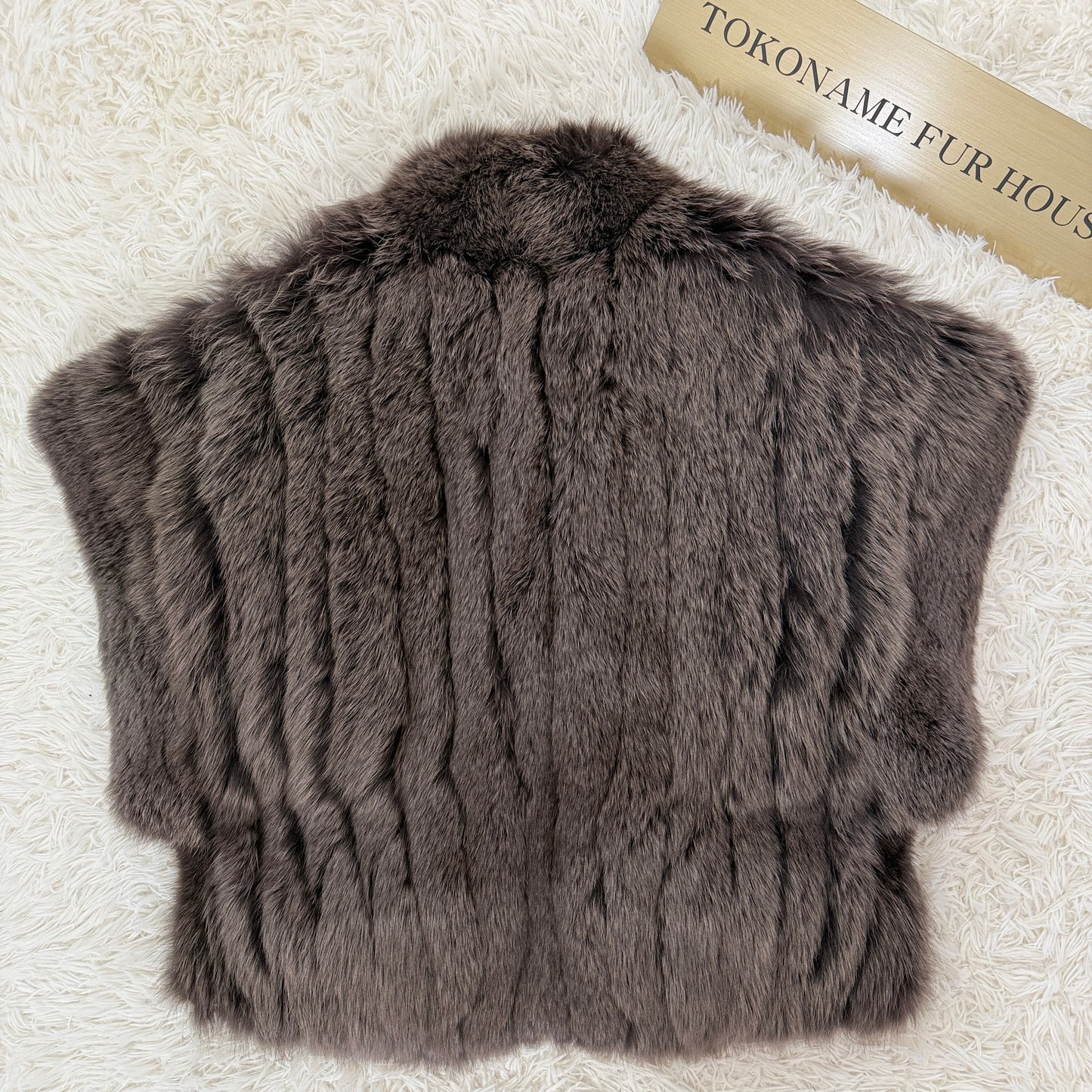 Blue Fox Ash Brown Dyed Vest Vintage Fur Japan